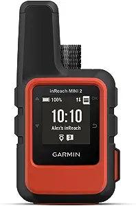 Garmin InReach Mini 2 Satellite Communicator - GPS Tracker with Two-Way Messaging & SOS (Flame Red) for Hiking, Camping & Emergency Outdoor Adventures