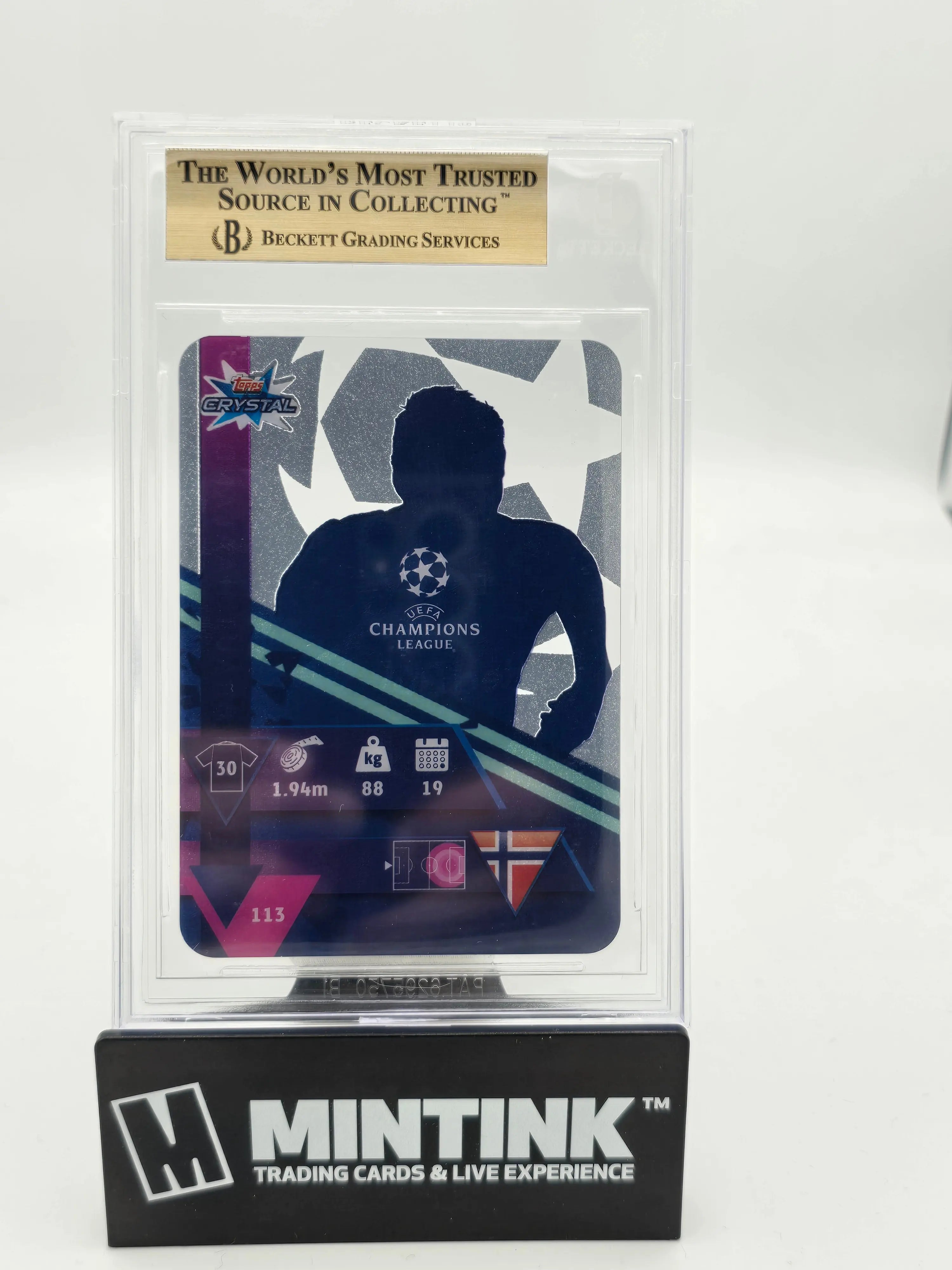 2019 Topps Crystal UEFA Champions League Erling Haaland #113 BGS 9.5 Graded Soccer Card - Perfect for Collectors, Fans & Sports Memorabilia Displays
