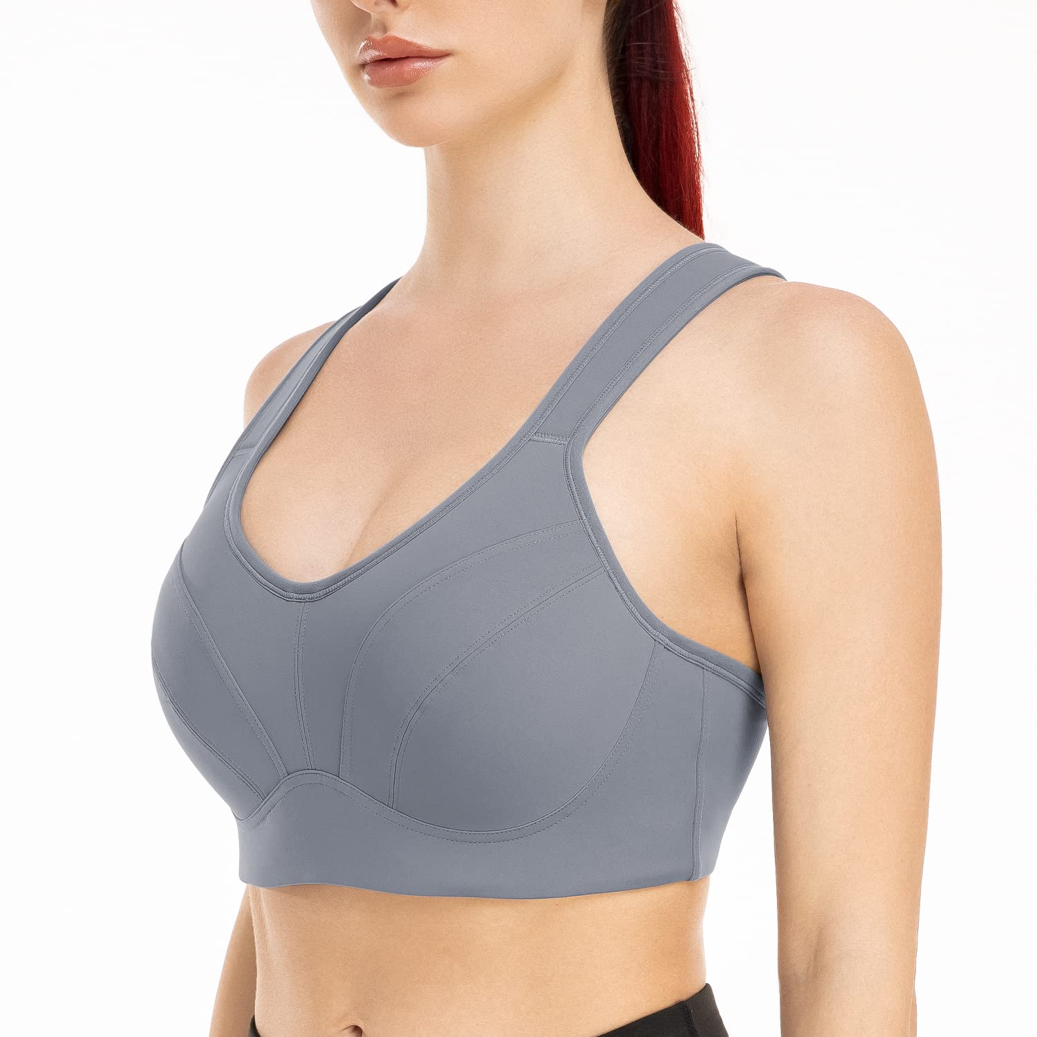 ZeroBound High Impact Sports Bras for Women - Full Coverage Support, Underwire, Padded & Adjustable Straps - Plus Size Workout Bras for Running, Gym & High-Intensity Training