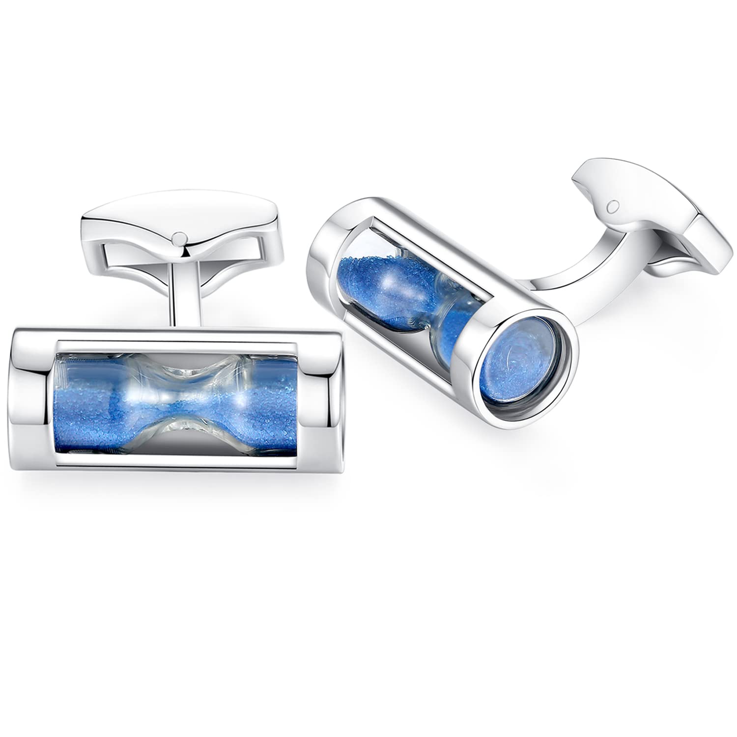 Premium Honey Bear Hourglass Sand Timer Cufflinks - Stainless Steel Men's Wedding Gift for Grooms & Best Men - Perfect for Formal Events, Business Attire & Special Occasions