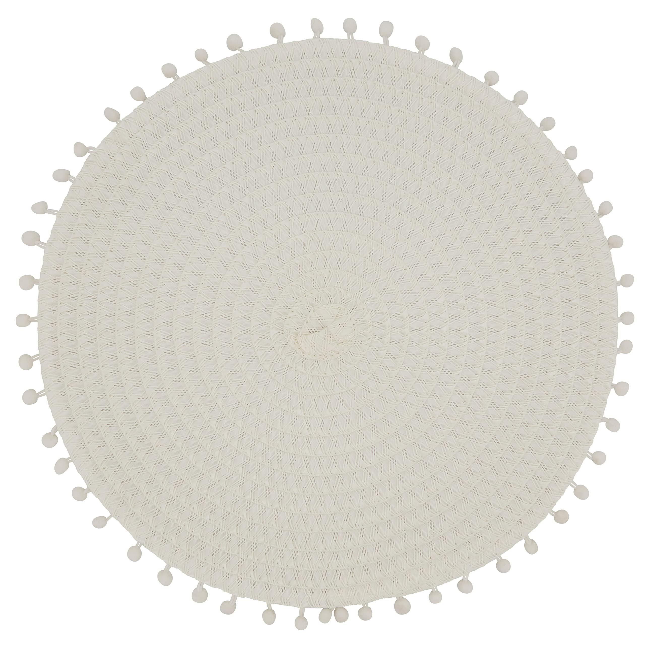 Pom Pom Design Placemats Set of 4 - Colorful Round Table Mats for Dining, Kitchen, Party Decor & Home Decorations