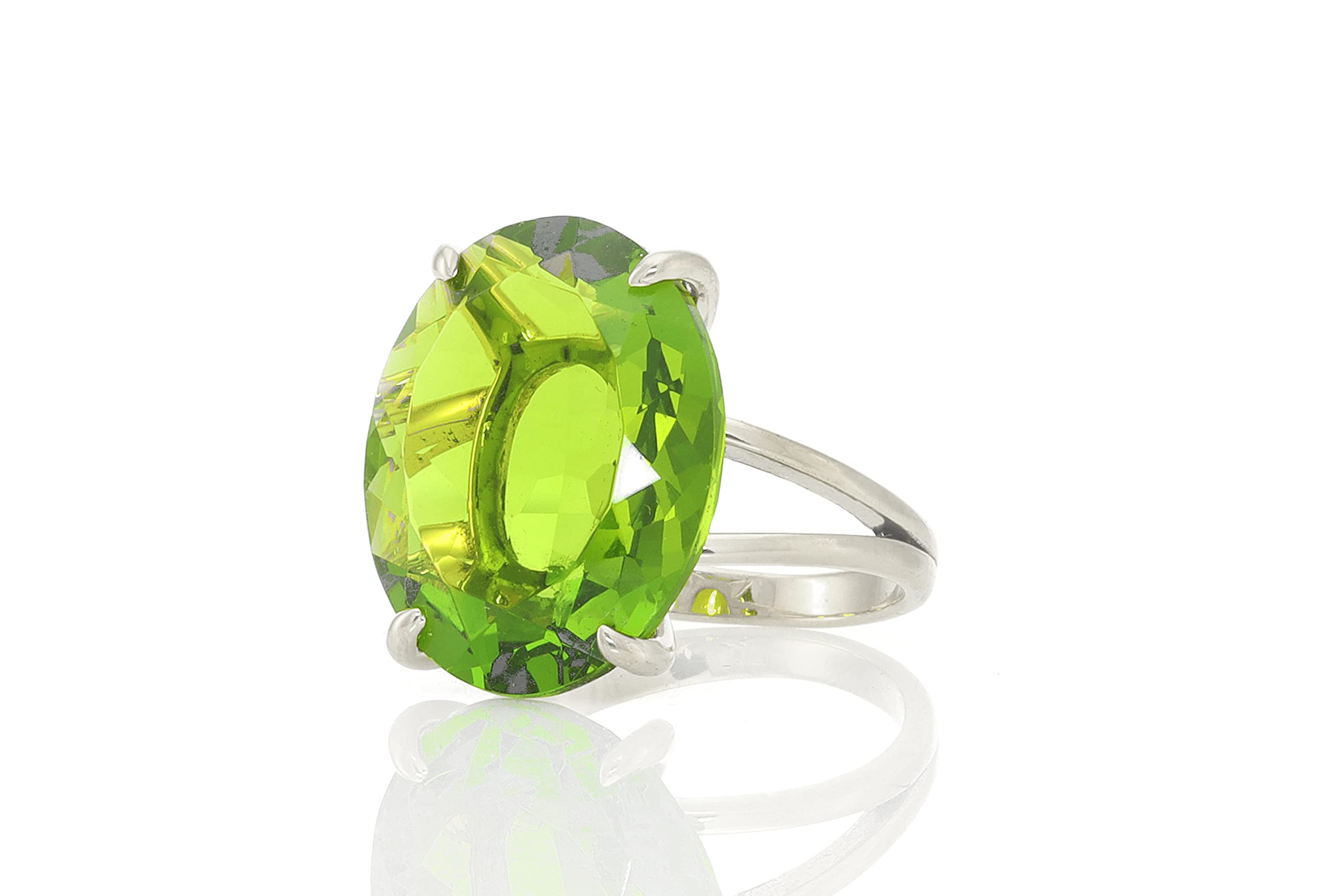 14k Rose Gold Filled Peridot Ring for Women | Handcrafted August Birthstone Jewelry | Elegant Simple & Statement Ring | Perfect Gift for Anniversary, Birthday & Special Occasions | Comes with Jewelry Box