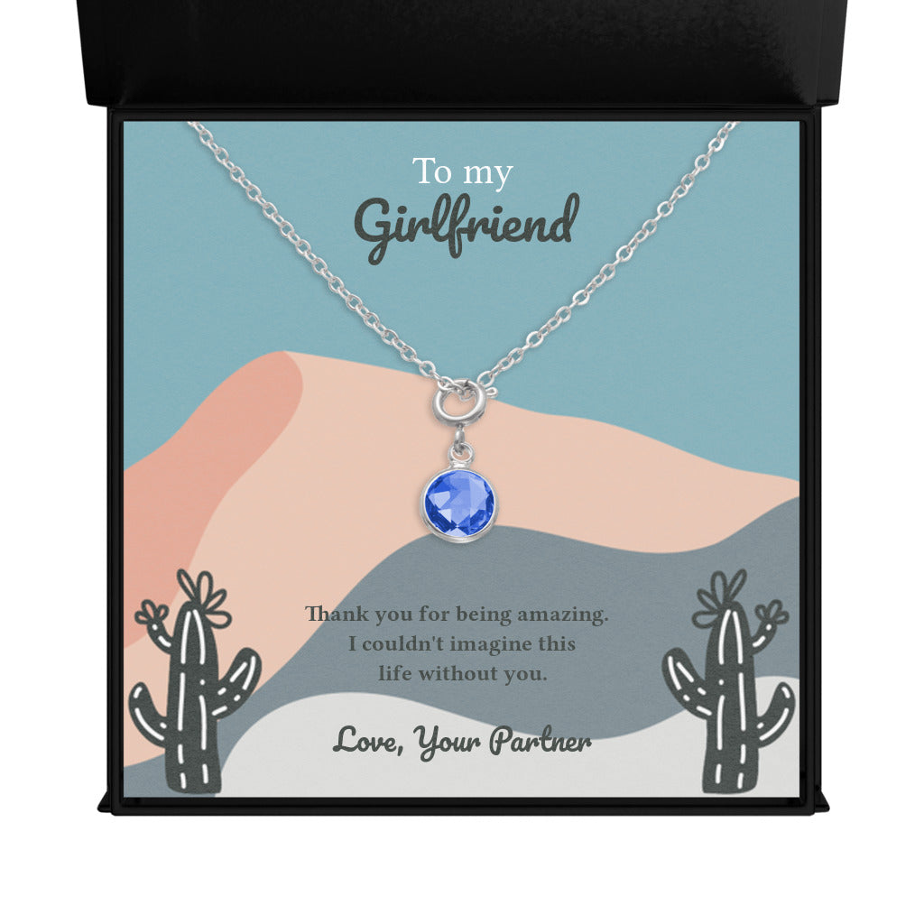 Birthstone Necklace for Women - Personalized Anniversary & Birthday Gift for Girlfriend - Perfect for Valentine's Day, Mother's Day & Special Occasions