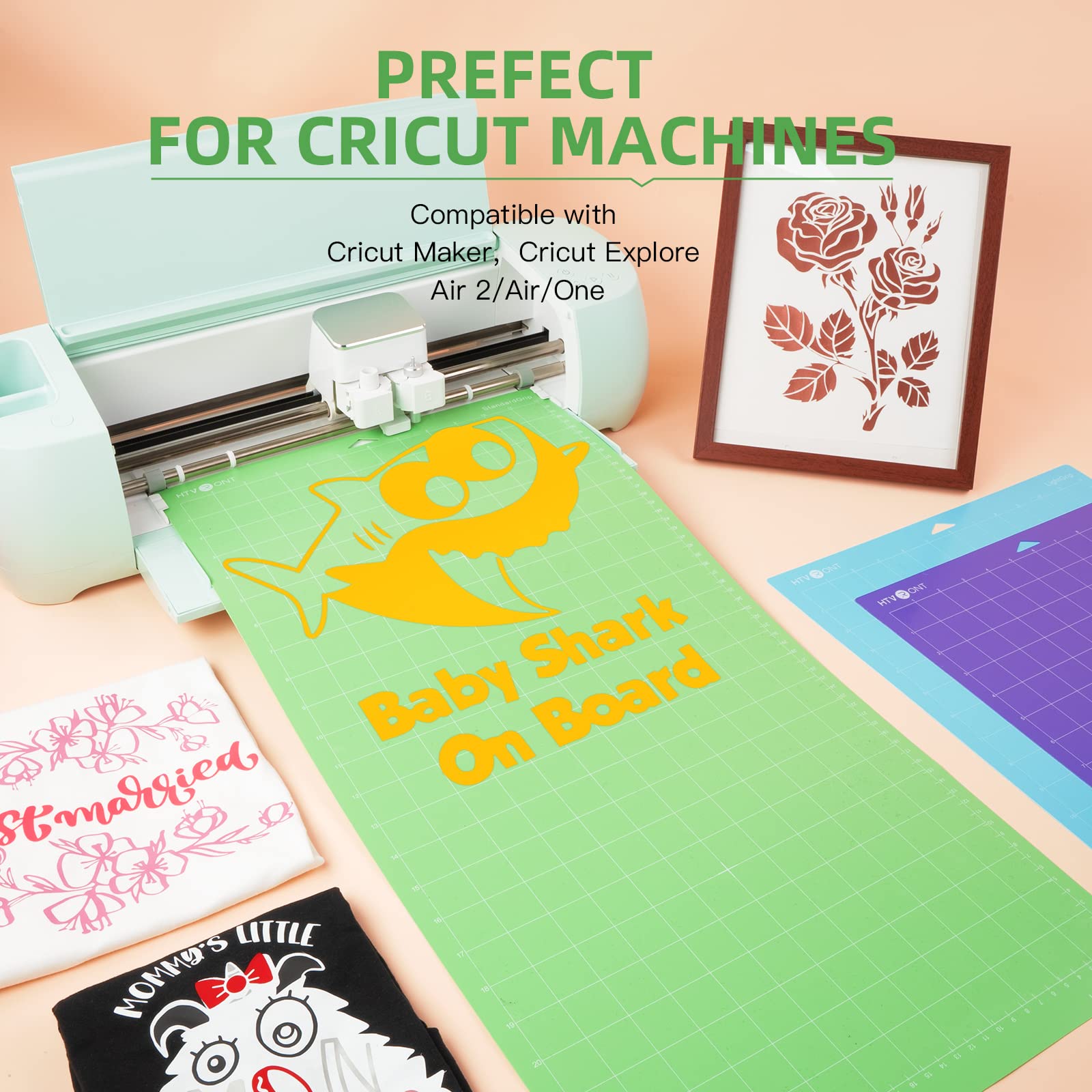 HTVRONT Standard Grip Cutting Mat 12x24 Inch - 3 Pack Replacement Mats for Cricut Maker 3, Maker, Explore 3, Air 2 & One - Self-Healing Quilting & Craft Cutting Mat with Strong Adhesive - Perfect for Vinyl, Paper, Fabric & DIY Projects