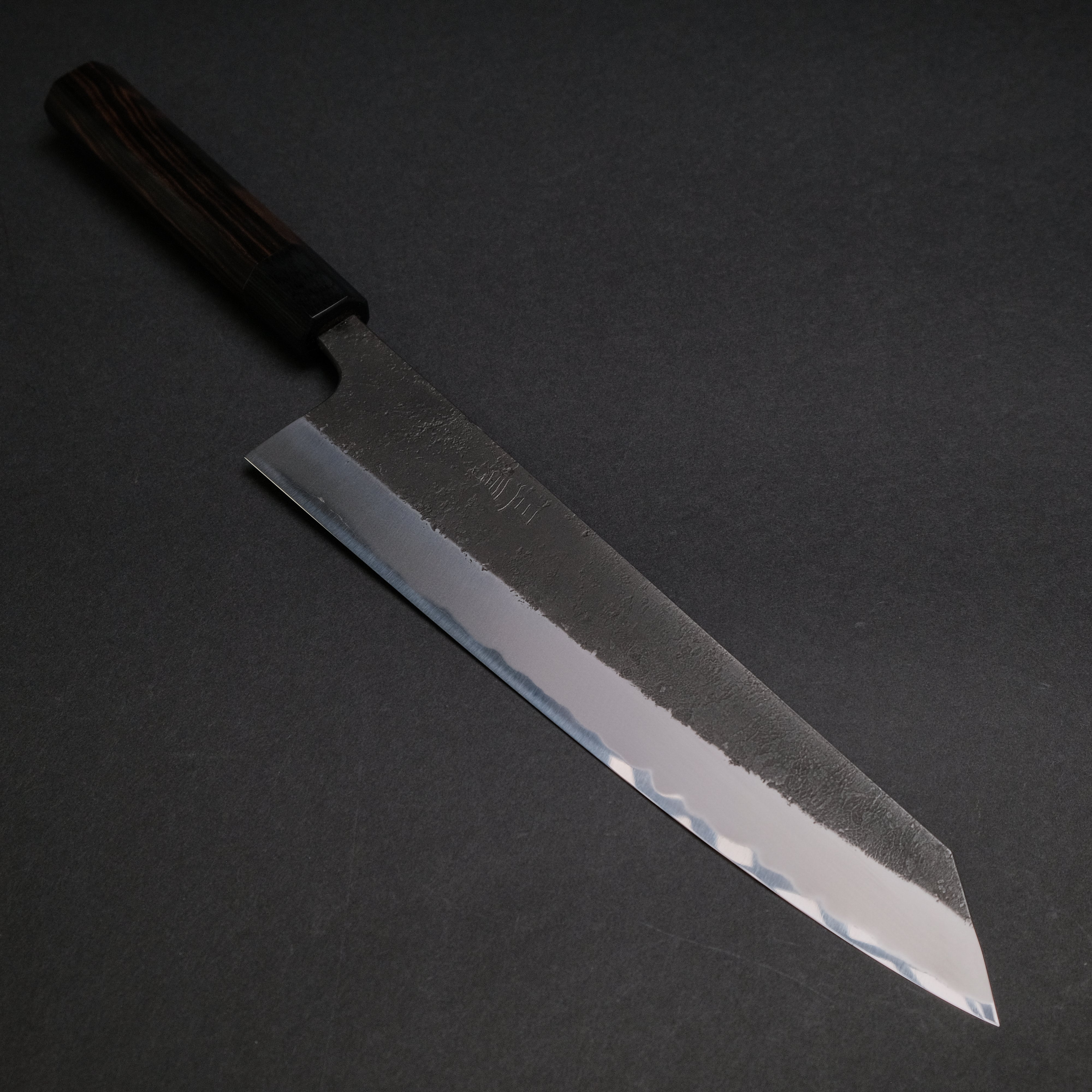 Akifusa Wakui Kurouchi Nashiji Blue #2 Kiritsuke Gyuto 240mm Japanese Chef Knife with Ebony Handle - Professional Kitchen Knife for Sushi, Meat, Vegetables - Discounted Sale
