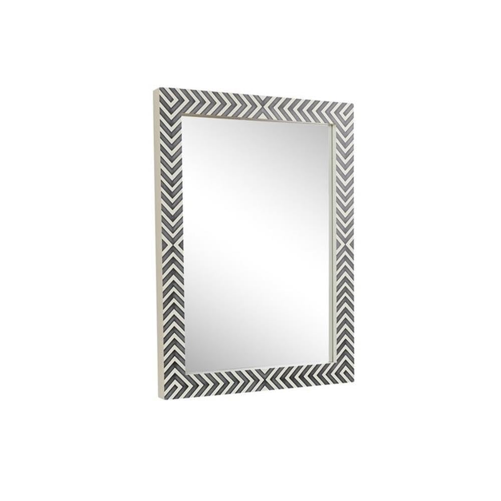 Elegant Chevron MDF Glass Mirror 36x27 - Modern Home Decor