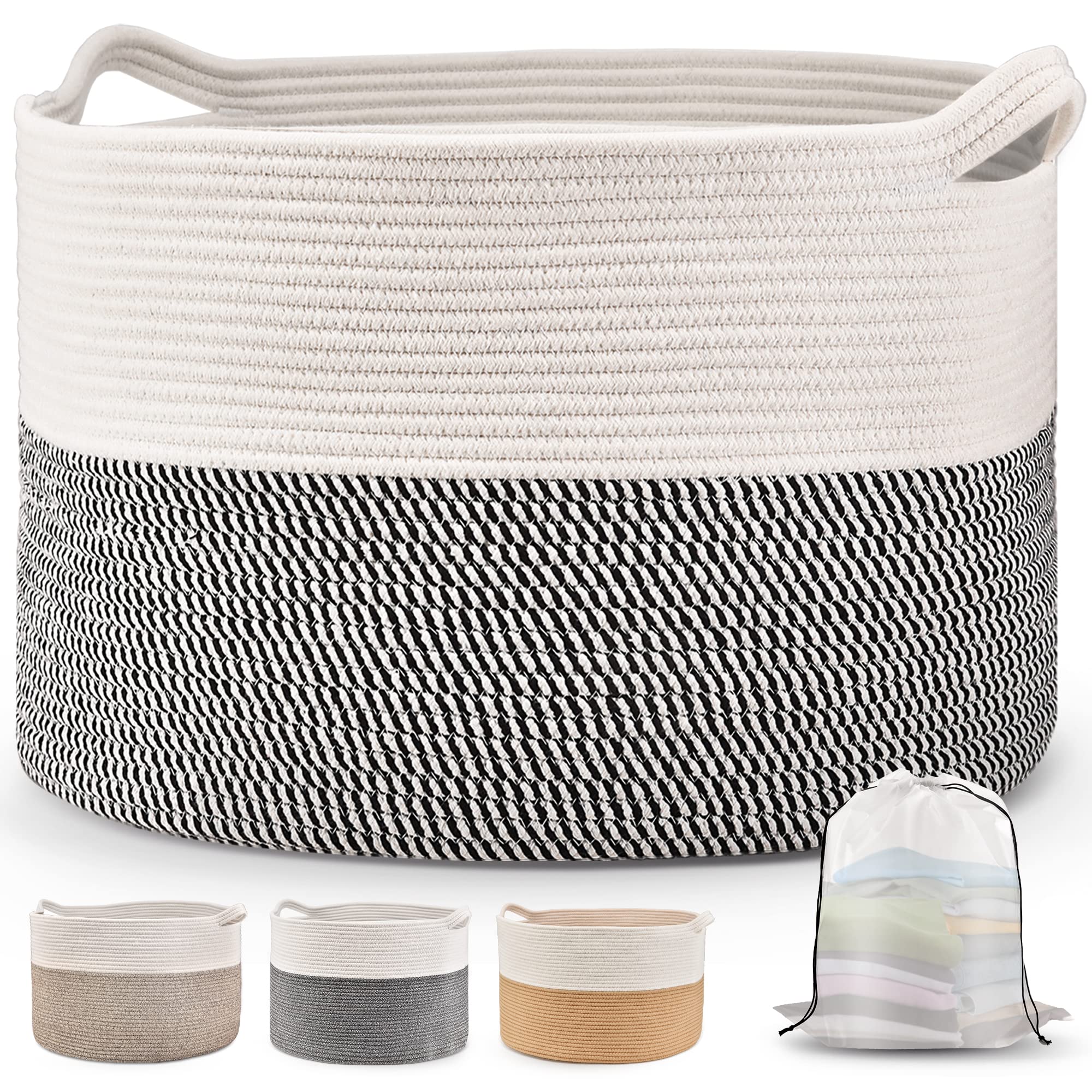 AOSION XXL Woven Storage Basket - 22