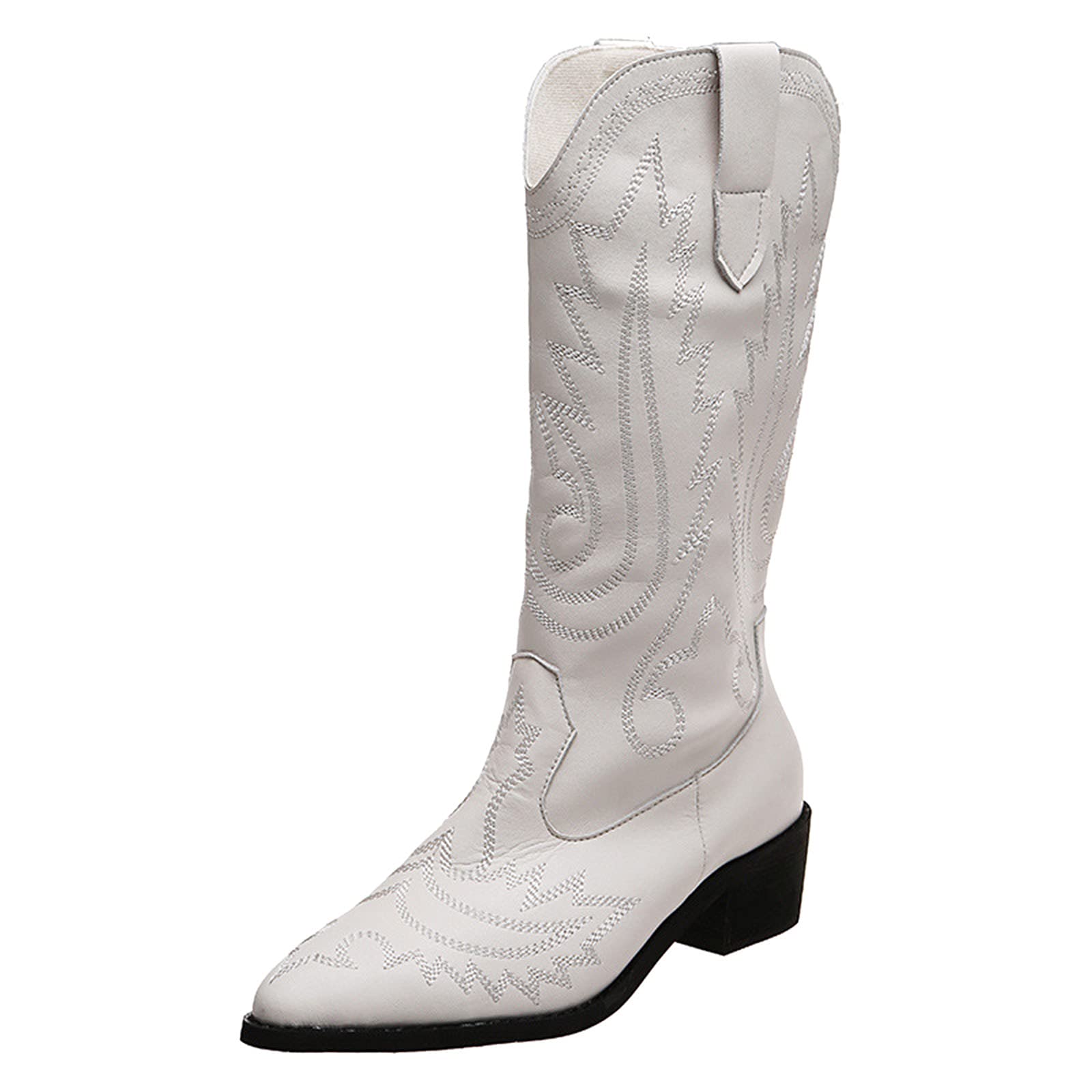 Vintage Embroidered Cowgirl Boots for Women - Western Cowboy Boots with Floral Design, Square Toe & Mid Calf Height - Perfect for Country Dancing, Rodeo Events and Western Fashion Outfits