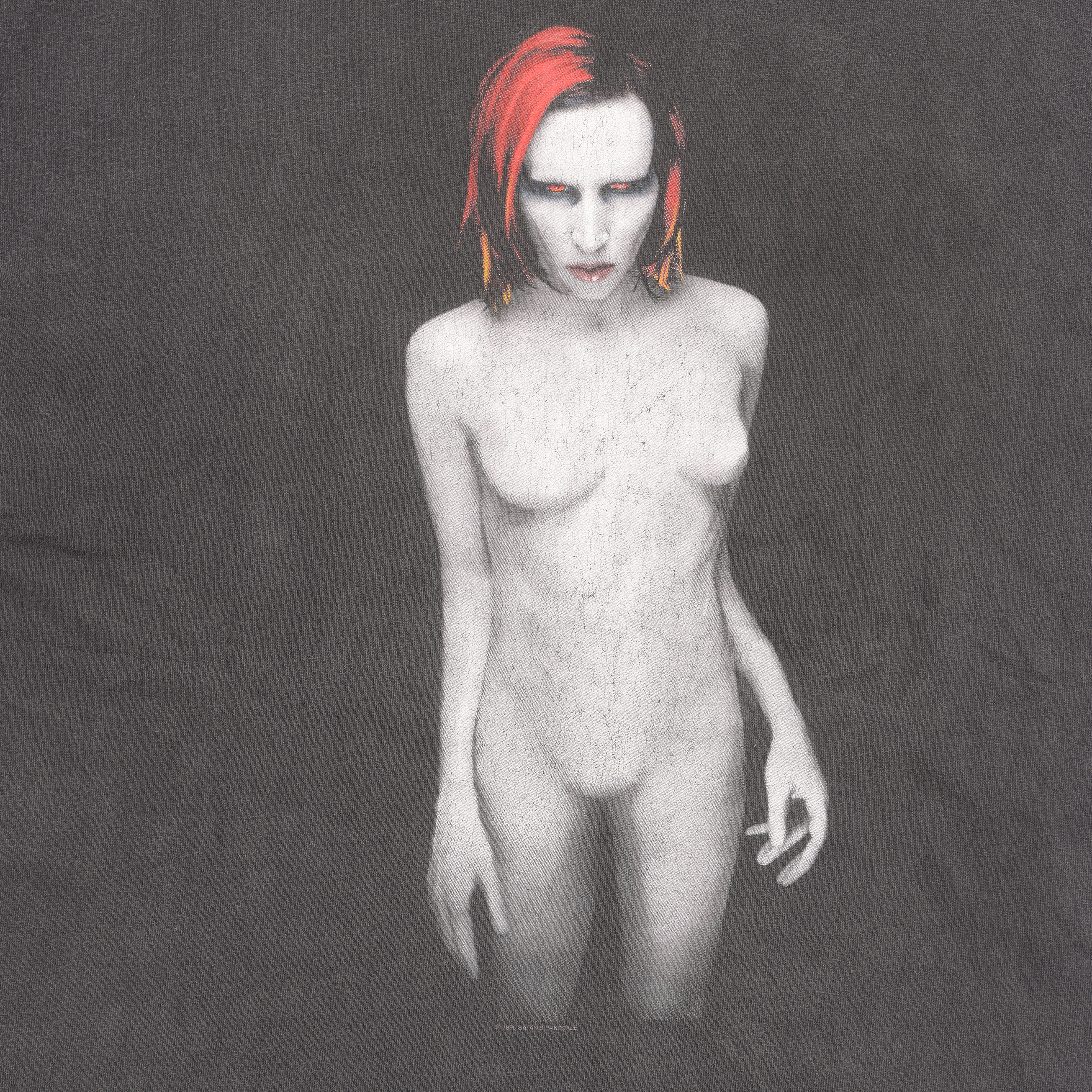 Vintage 1996 Marilyn Manson Mechanical Animals Graphic T-Shirt - Retro Band Tee for Concerts & 90s Grunge Fashion