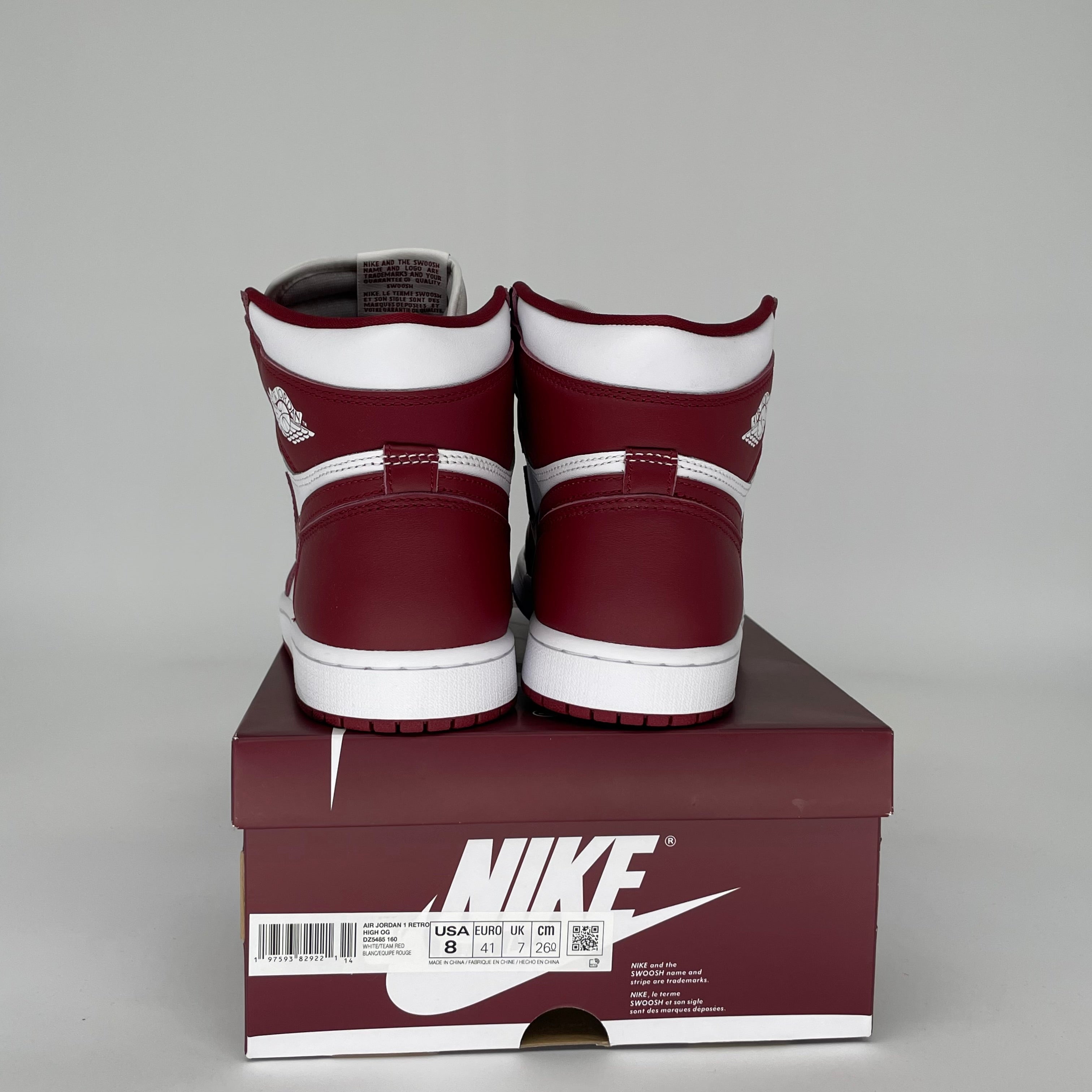 Authentic Air Jordan 1 Artisanal Team Red Sneakers - Size 8 (DZ5485-160) | Men's Basketball Shoes for Casual Wear & Street Fashion