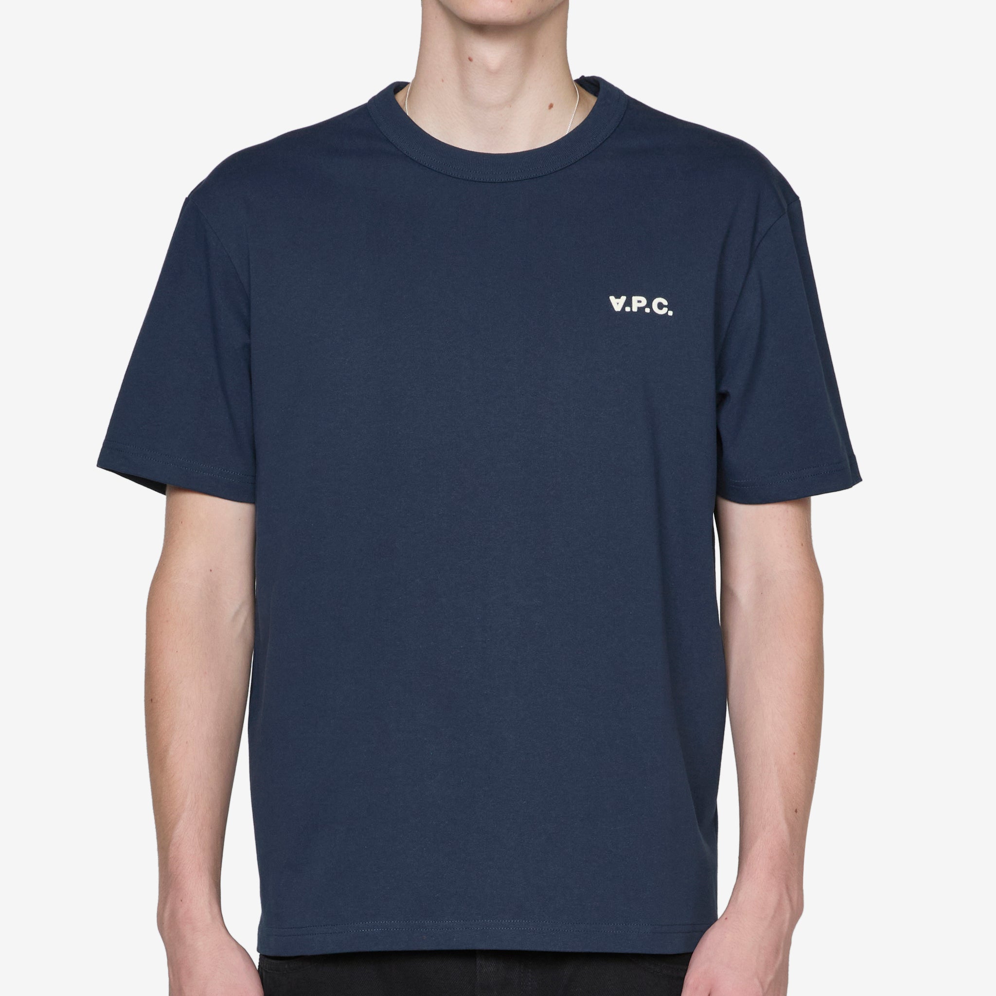 Stylish Boxy Petit VPC T-Shirt in Dark Navy & Ecru - Perfect for Casual Wear, Street Style, and Everyday Comfort
