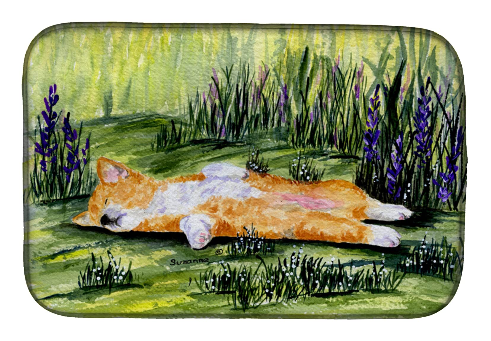 Premium Absorbent Corgi Dish Drying Mat for Kitchen Counter - 14