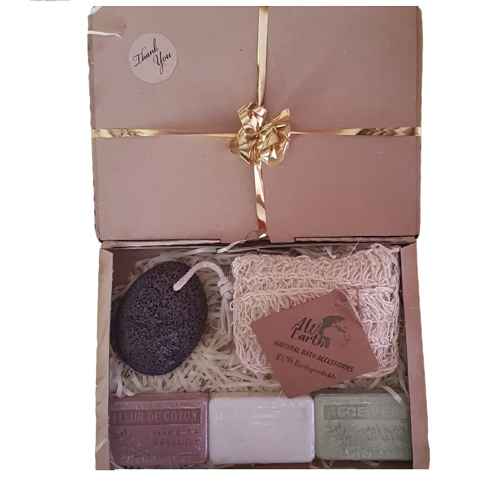 Anesse Organic Aloe Vera & Cotton Flower Scented Gift Soap Set - Gentle & Moisturizing for Sensitive Skin - Perfect for Spa, Relaxation & Luxury Bath Time Gifts