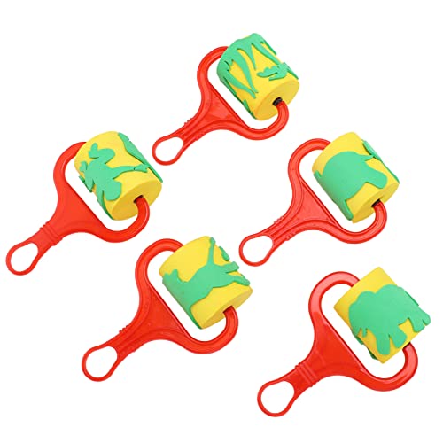 Kids Foam Paint Rollers - Reusable Sponge Painting Tools with Plastic Handle for Arts & Crafts - Perfect for DIY Projects, Classroom Activities, and Creative Playtime