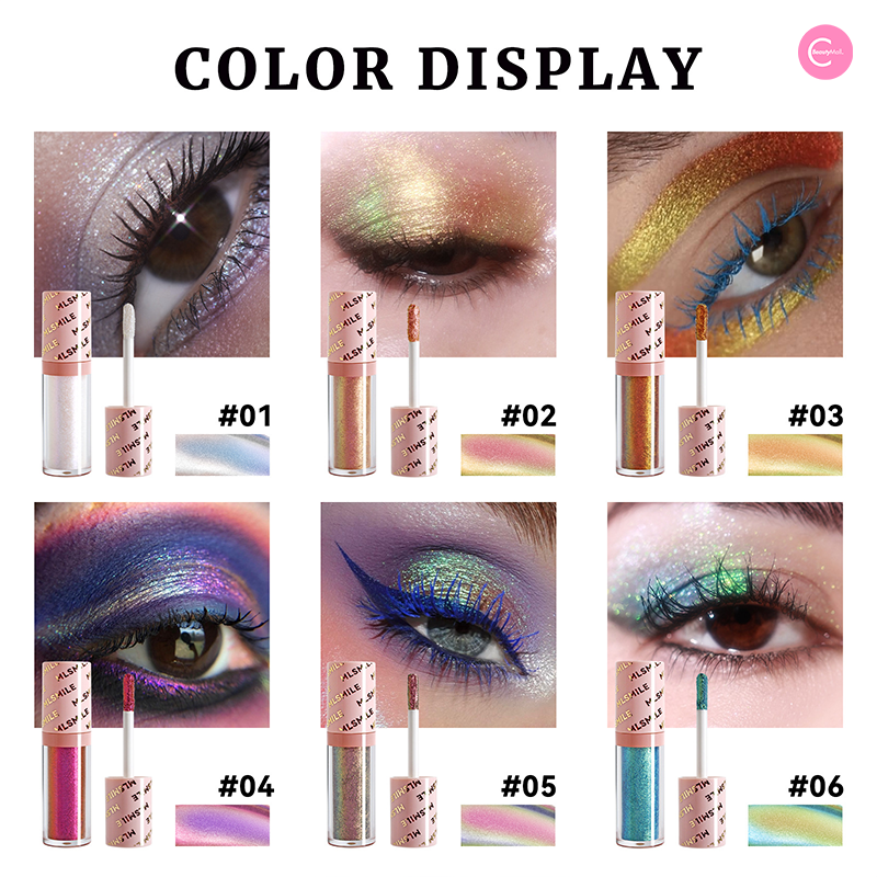 MLSMILE Chameleon Liquid Eyeshadow Set - 6 Colors Long Lasting Metallic Shimmer Makeup for Party, Date Night & Special Occasions