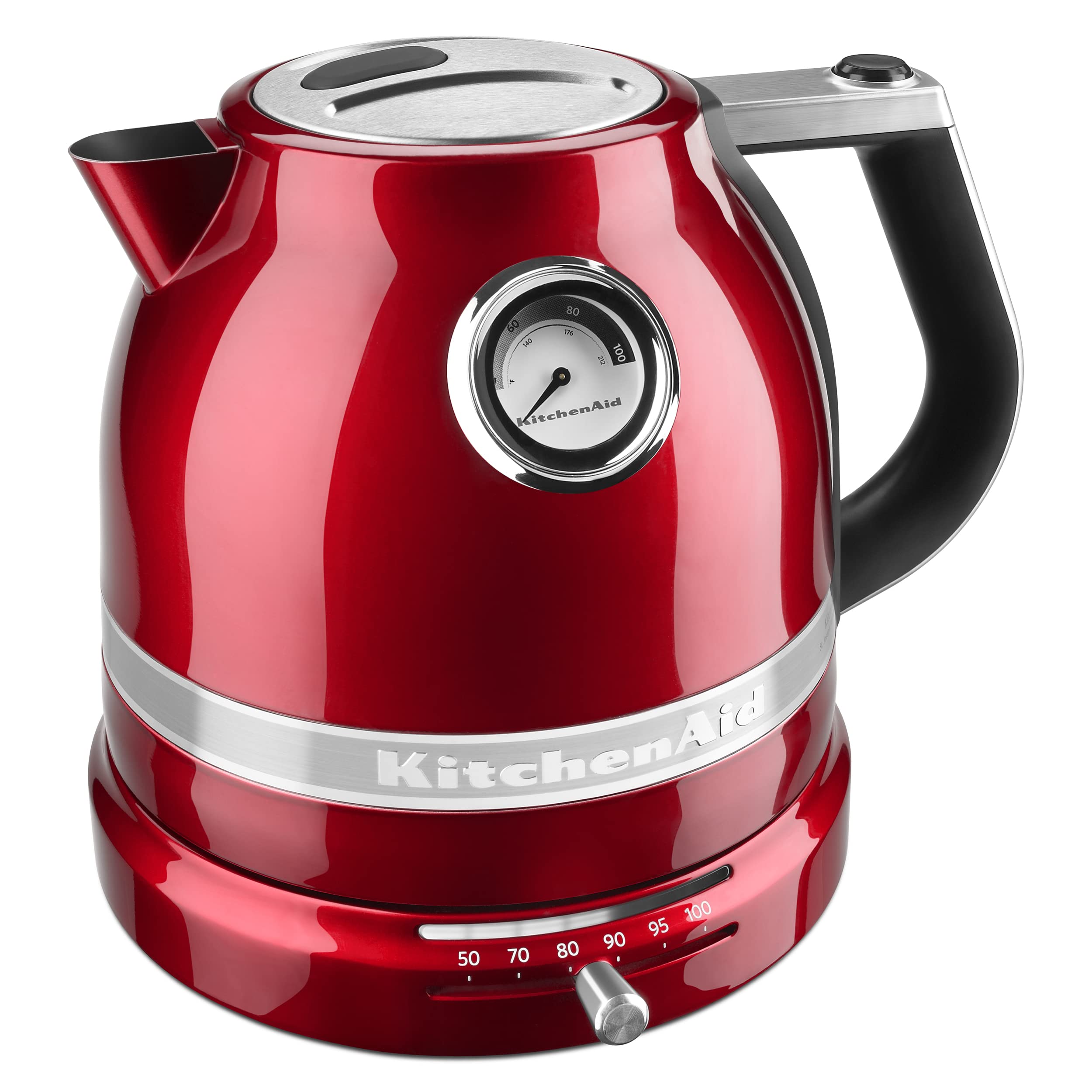 KitchenAid 1.5L Pro Line Series Electric Kettle - Fast Boiling, Auto Shut-Off, Stainless Steel Interior, KEK1522, Candy Apple Red - Perfect for Tea, Coffee & Home Kitchen Use