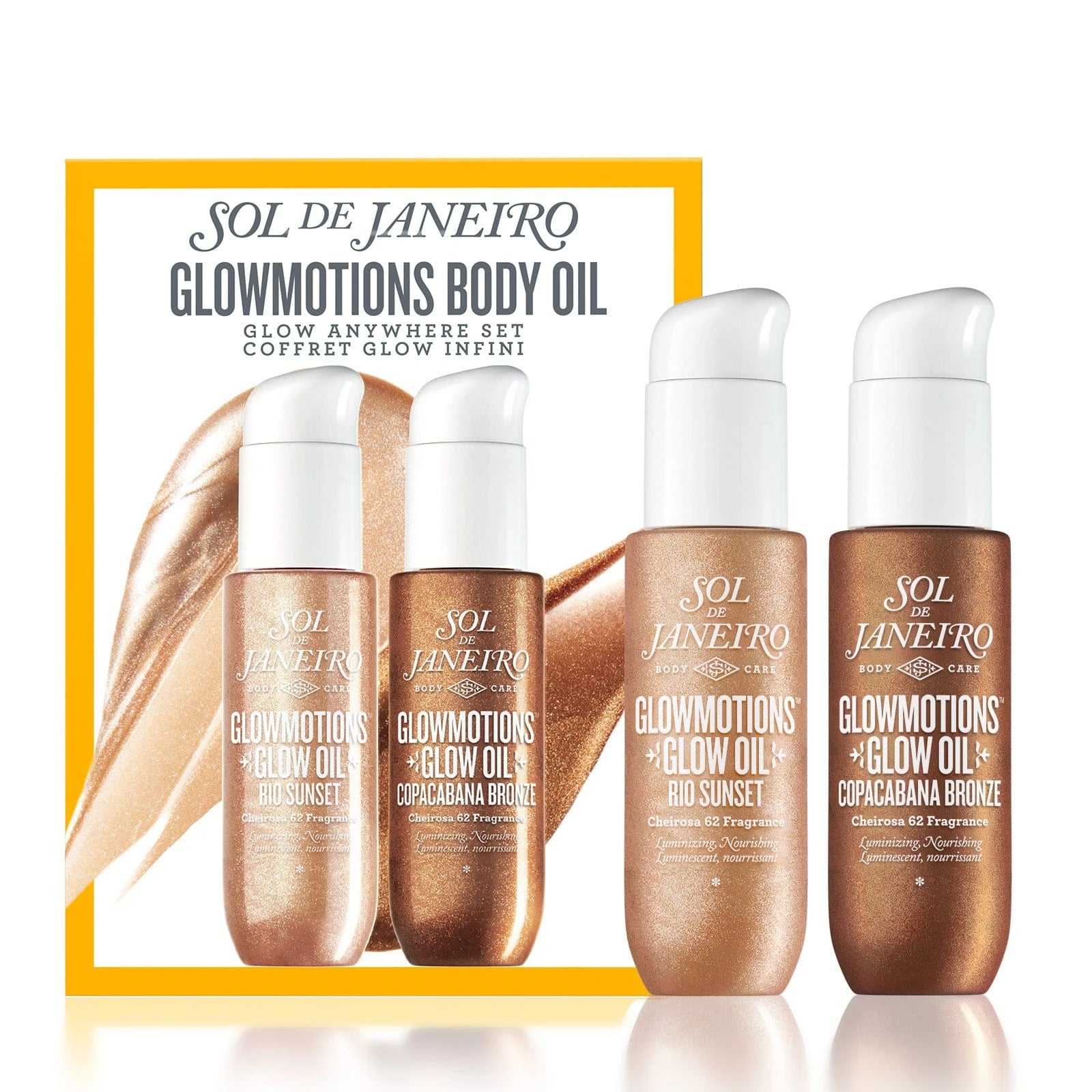 Glowmotions Body Oil Glow Anywhere Set - Hydrating & Shimmering Body Oil for All Skin Types | Perfect for Parties, Date Nights & Summer Glow