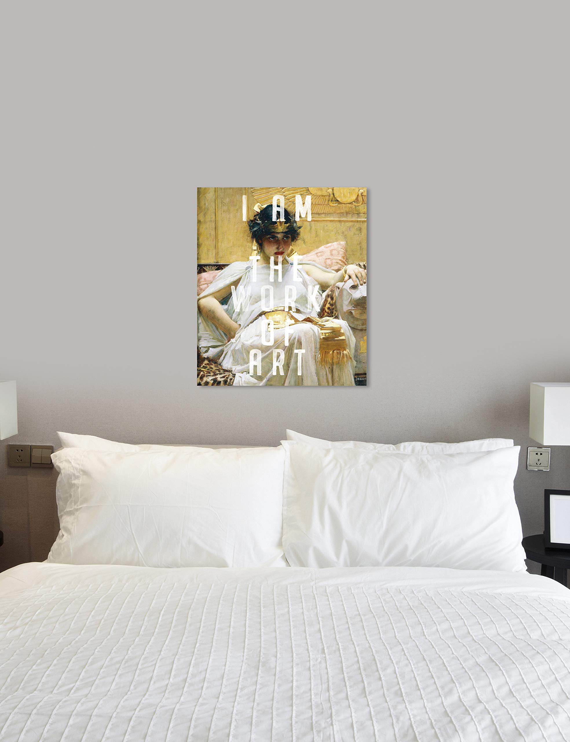 Oliver Gal Artist Co. 'I AM Art' Gold & White Canvas Wall Print - 30x36 Inch Modern Home Decor - Perfect for Living Room, Bedroom & Office Wall Art