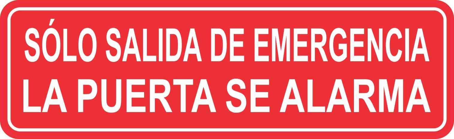Emergency Exit Sticker - Spanish 'Solo Salida de Emergencia' - 10x3 Inch Vinyl Decal - Durable Adhesive for Doors, Windows & Safety Signs - OSHA Compliant Workplace Safety Labeling