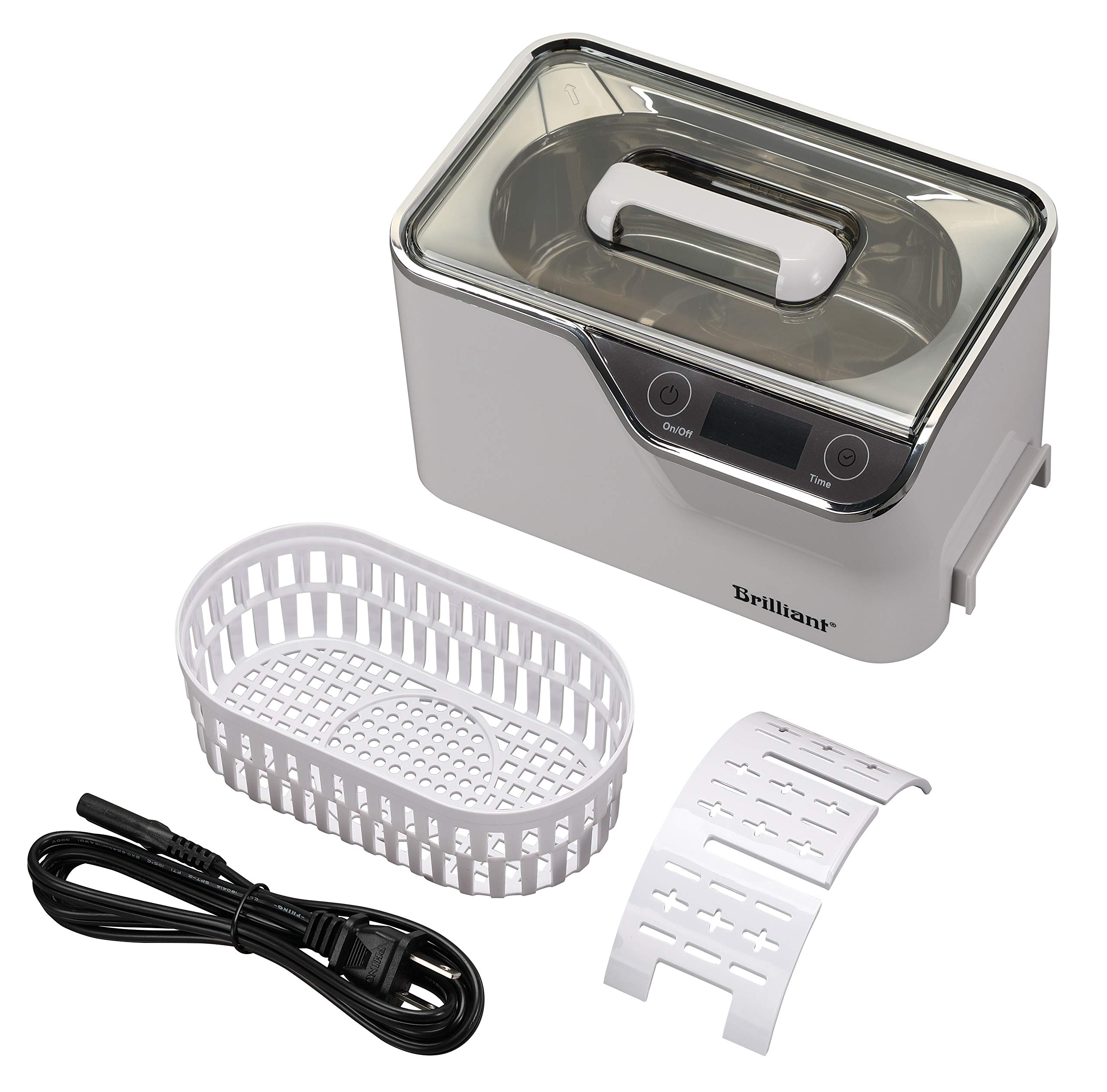 Brilliant HydroSonic TX Ultrasonic Cleaner - Professional Jewelry & Eyeglass Cleaning Device for Home & Dental Use | White | Fast & Effective Ultrasonic Cleaning for Watches, Rings, Dentures & More