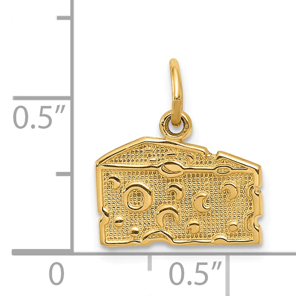 14K Yellow Gold Swiss Cheese Charm Pendant - FJC Finejewelers | Elegant Jewelry Gift for Cheese Lovers & Foodies