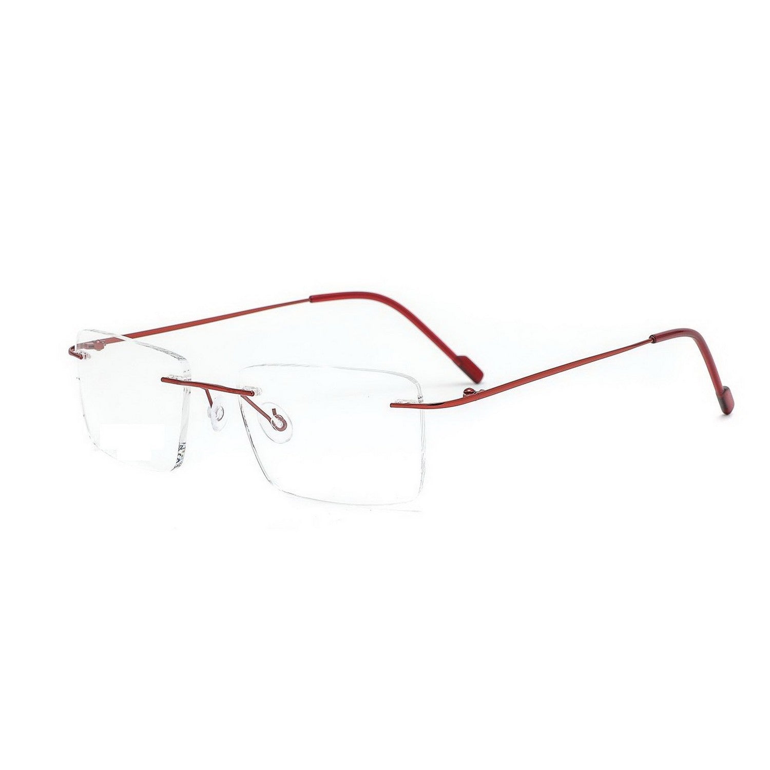 Stylish Rectangle Rimless Glasses for Men & Women - Lightweight Frameless Eyewear with Clear Lenses for Office, Reading & Everyday Use