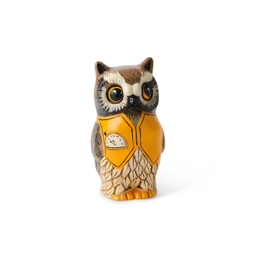 Vintage Mr Owl Chalkware Statue - Hand-Painted Collectible Figurine for Home Decor, Shelf Display & Gift Giving