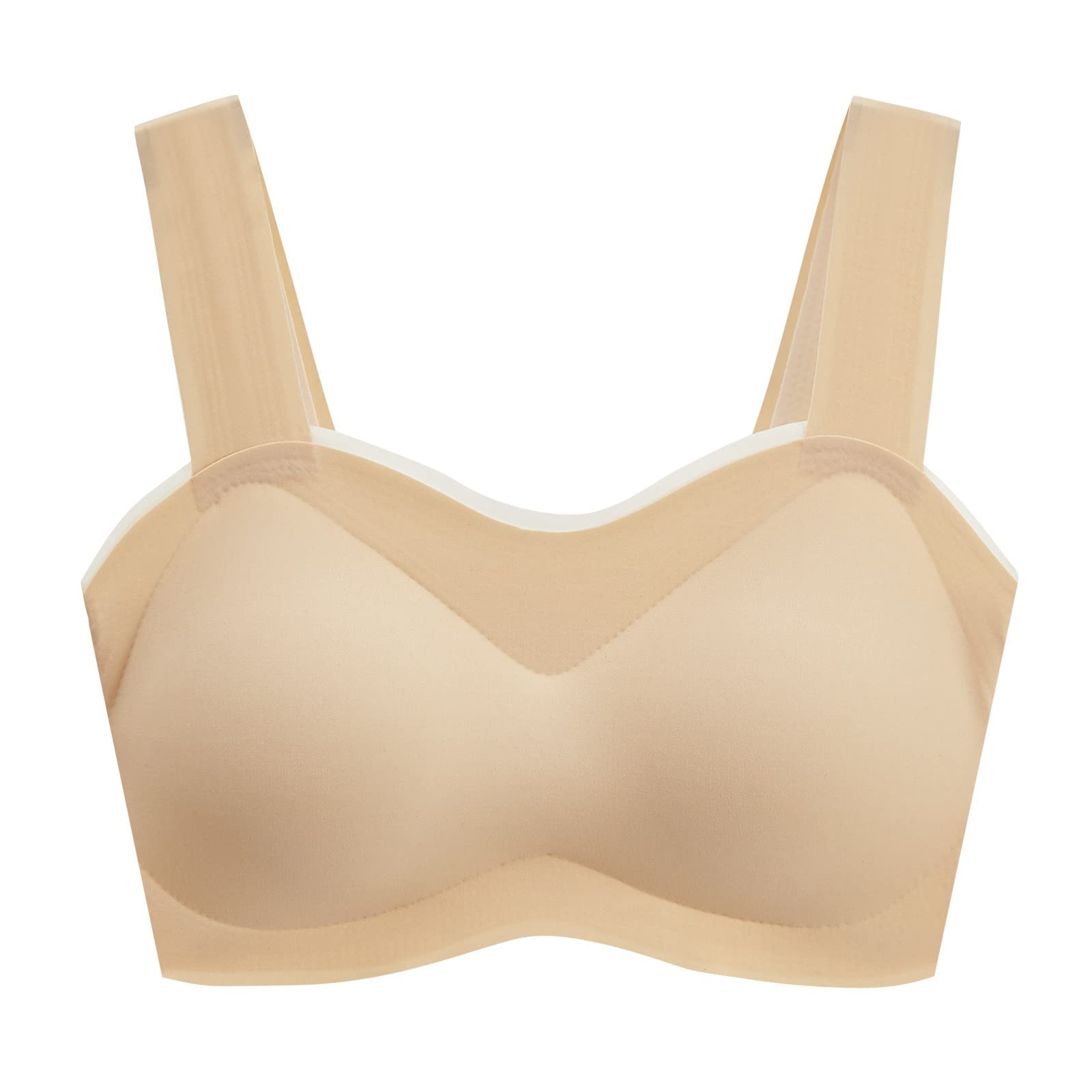 Seamless Rimless Tank Style Bra for Women - Beauty Back Wrap with Removable Pads - 3 Pack Sports Bras for Yoga, Gym & Everyday Comfort