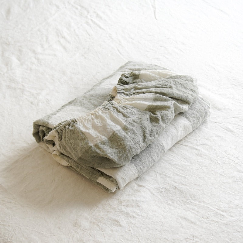 Premium 100% Linen Fitted Sheet - Queen Size, Natural Breathable & Wrinkle-Resistant Bed Sheet Set - Perfect for Hot Sleepers, Allergy Sufferers & Eco-Friendly Homes