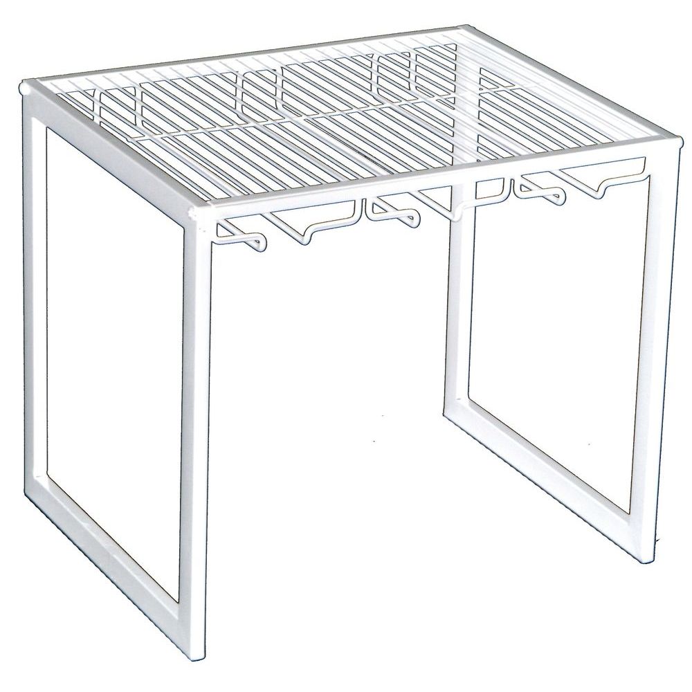 Freestanding Wine Glass Holder - White - Wall Mount or Countertop Storage for Kitchen, Bar, or Dining Room