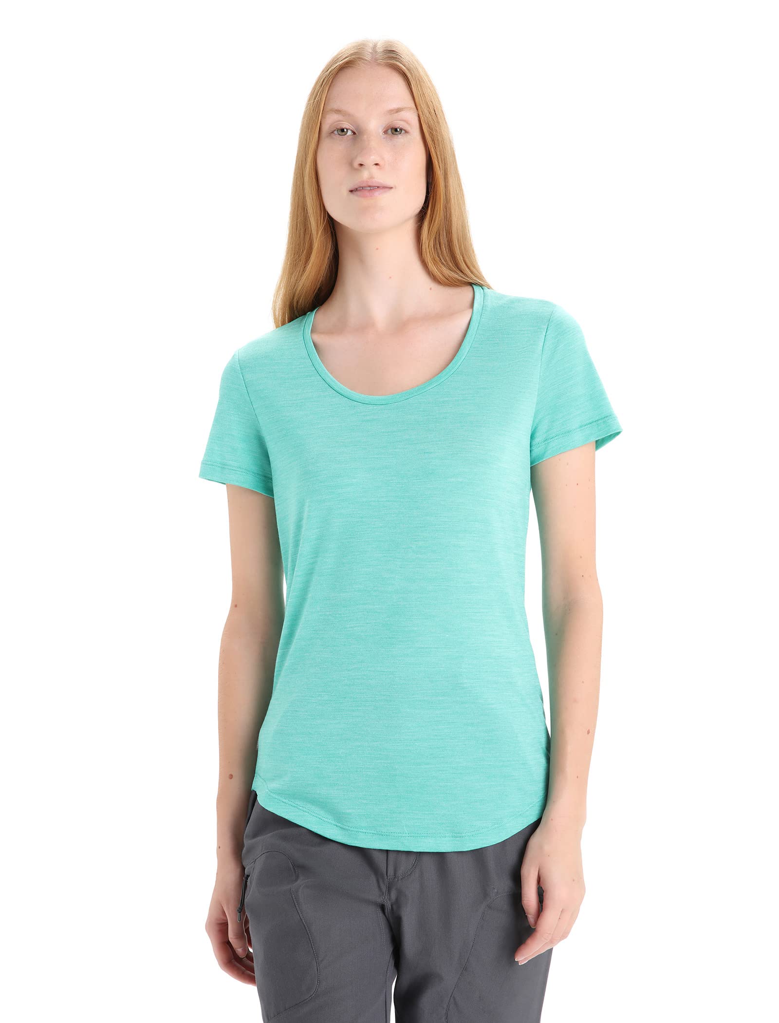 Icebreaker Merino Women's Sphere II Short Sleeve Scoop Neck T-Shirt - 100% Natural Merino Wool Base Layer for Hiking, Yoga & Travel | Moisture-Wicking & Odor-Resistant