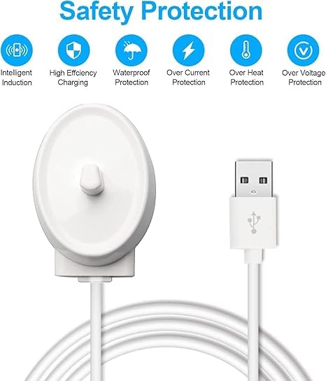 Original Braun Oral-B 3757 5V USB Charger - 3.2Ft Electric Toothbrush Power Cord for Braun Oral-B Series | Travel-Friendly & Safe Charging Solution | Perfect for Home, Office & Travel Use