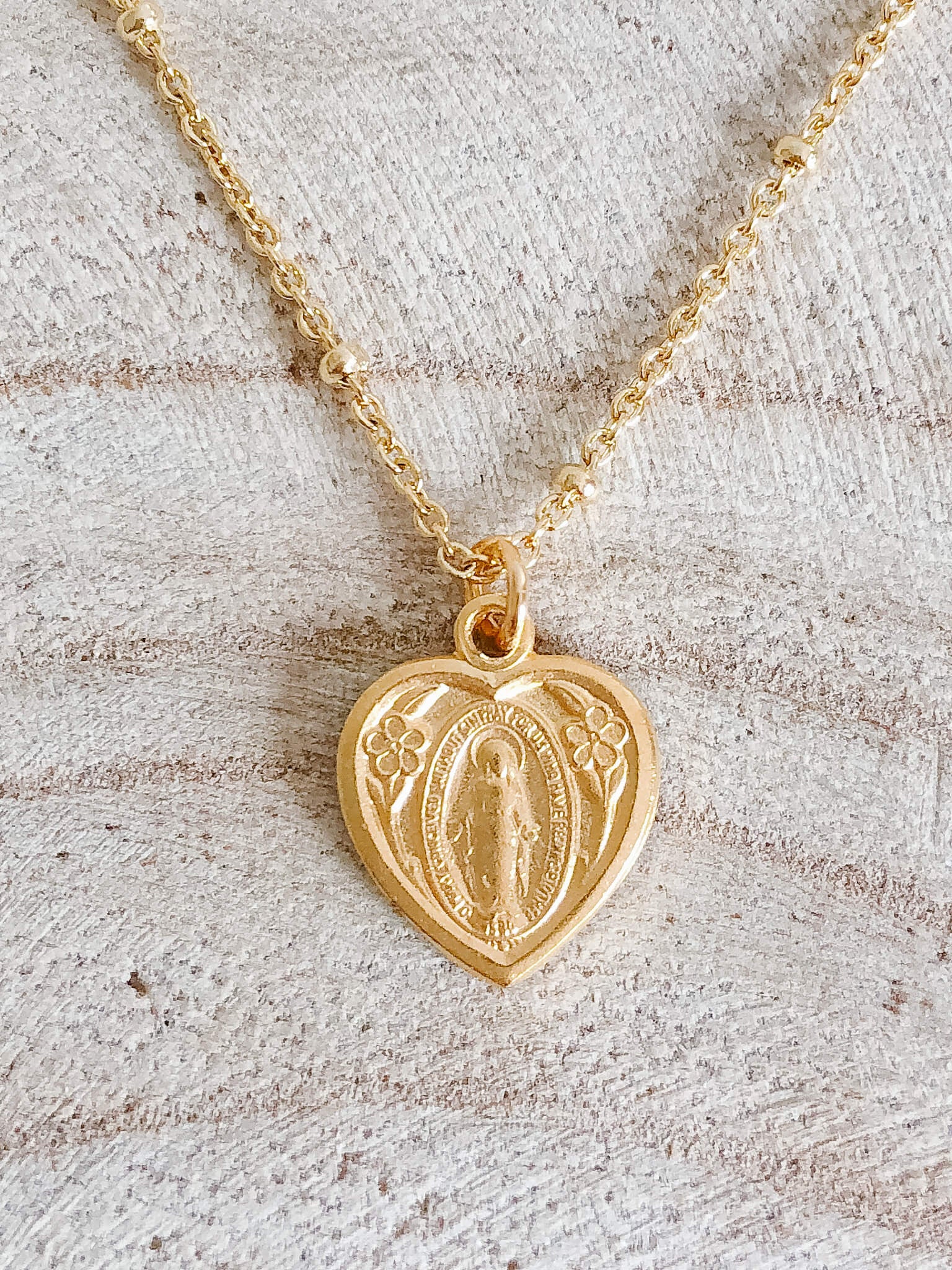 Beautiful Heart Shaped Miraculous Medal Necklace - Religious Jewelry for Women - Perfect for Baptism, First Communion & Daily Faith Inspiration