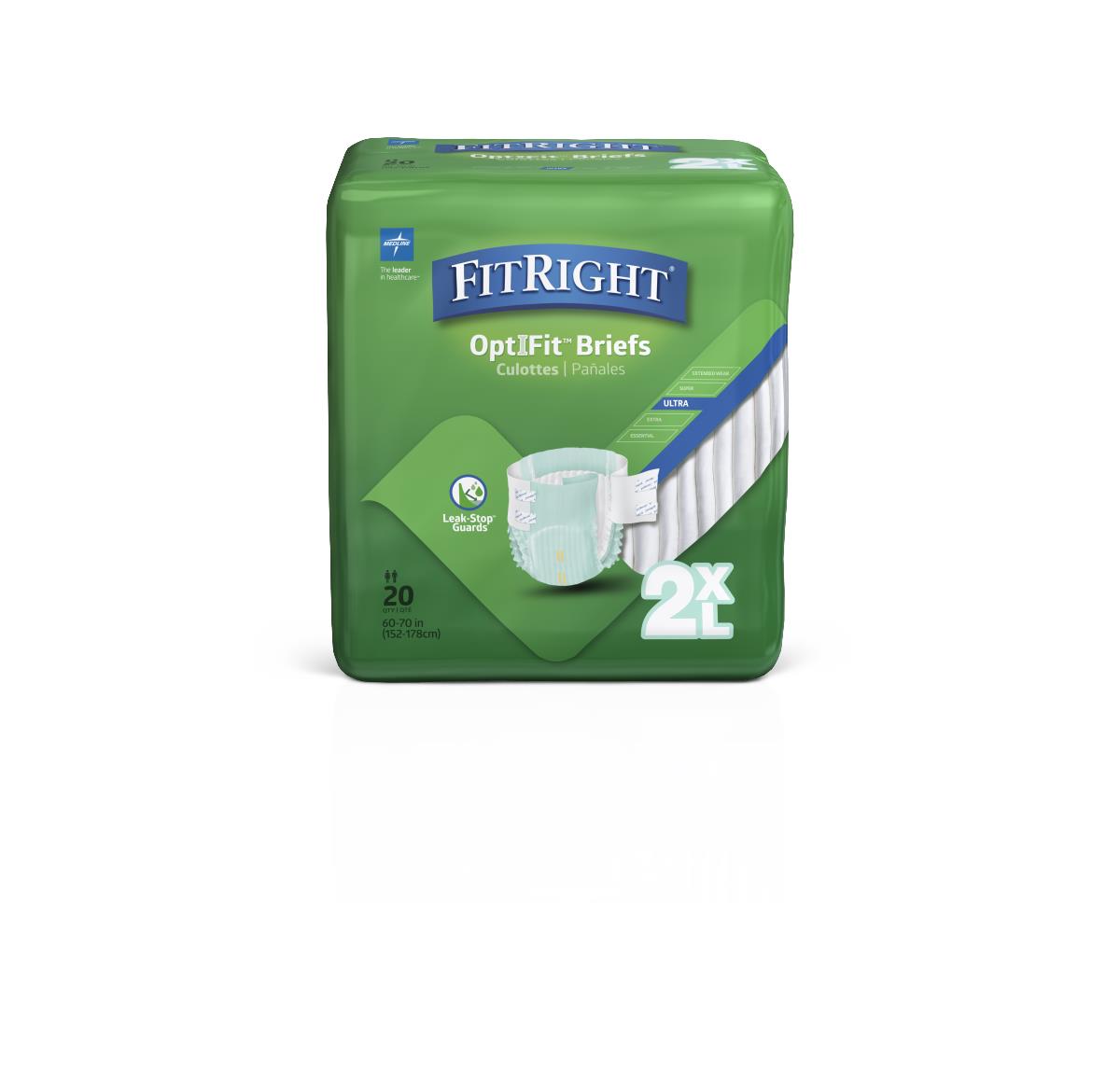FitRight Ultra Absorbent Incontinence Briefs for Adults - Maximum Protection Overnight & Daytime Use - Comfortable & Disposable Underwear for Active Lifestyles - Ideal for Travel, Work & Home Care