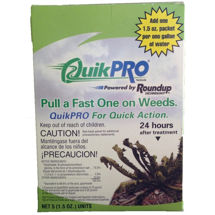 Roundup QuikPro Glyphosate Weed Killer - Fast-Acting Herbicide for Lawns, Gardens & Driveways | Effective Weed Control for Home & Commercial Use
