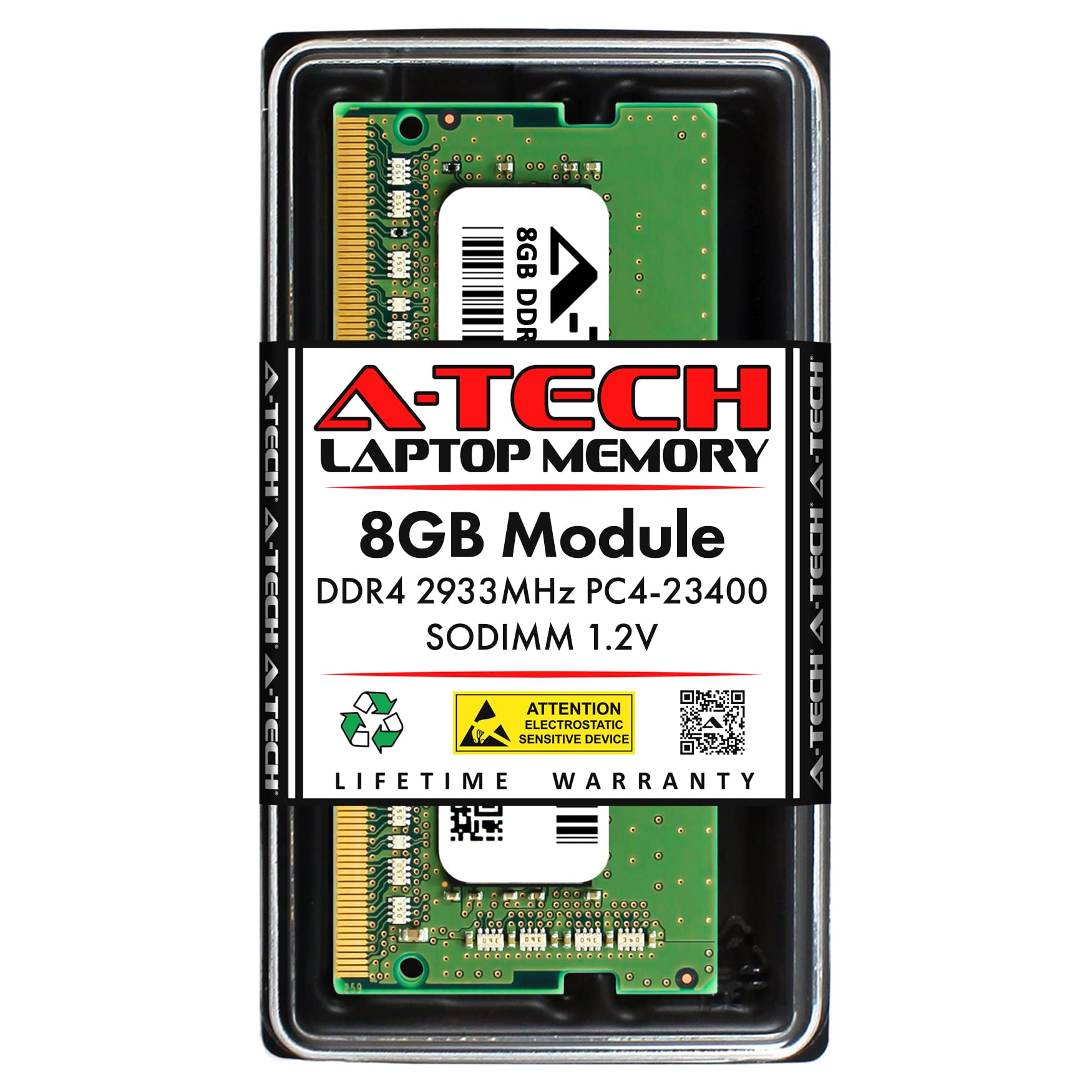 A-Tech 8GB DDR4 2933MHz SODIMM RAM for Acer Nitro 5 AN515-55 Gaming Laptop - Memory Upgrade Module (PC4-23400/PC4-2933Y) | Boost Performance for Gaming, Multitasking & Video Editing
