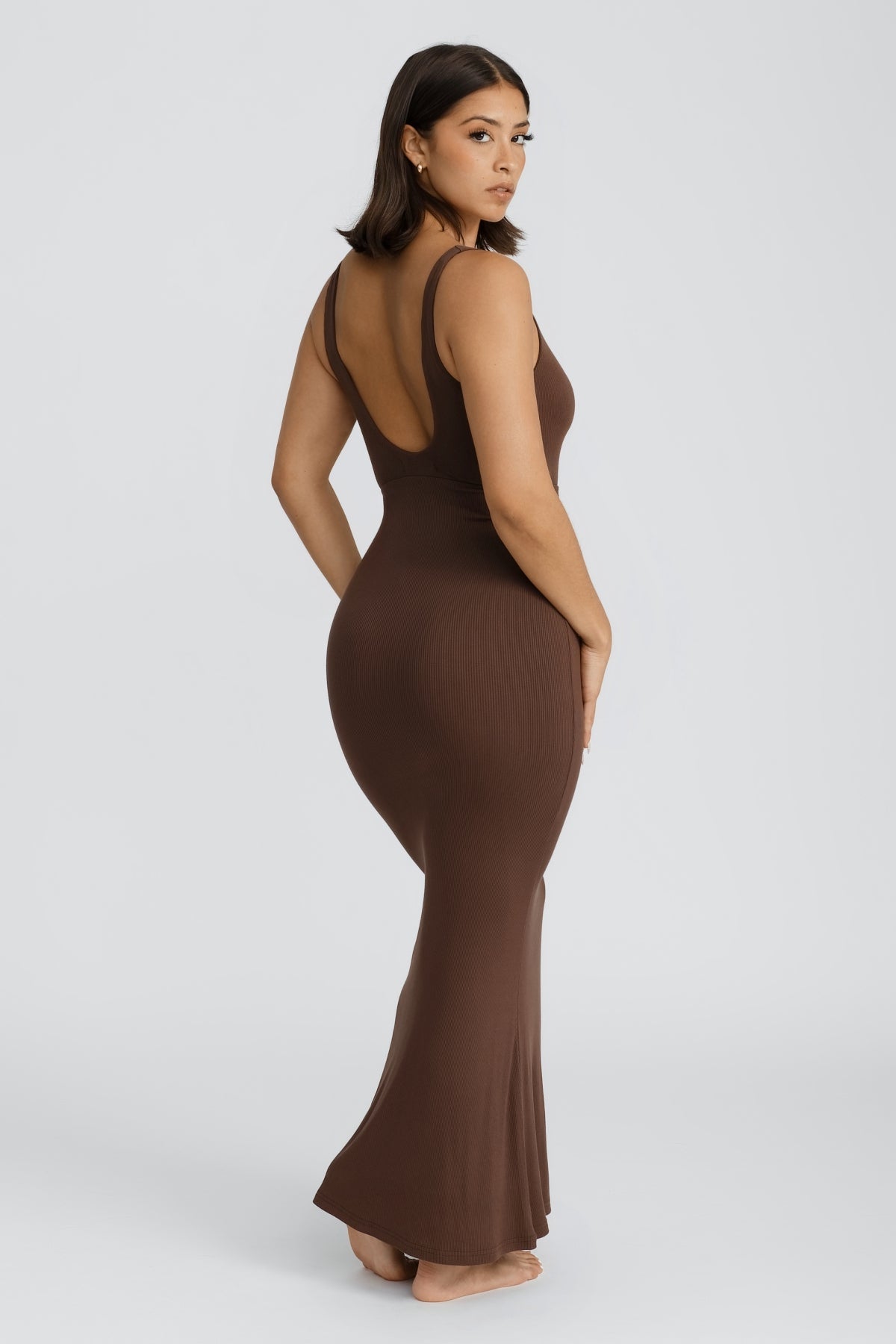 Reily Maxi Dress in Chocolate Brown - Elegant Long Flowy Dress for Women, Perfect for Summer Beach, Vacation, and Casual Outings
