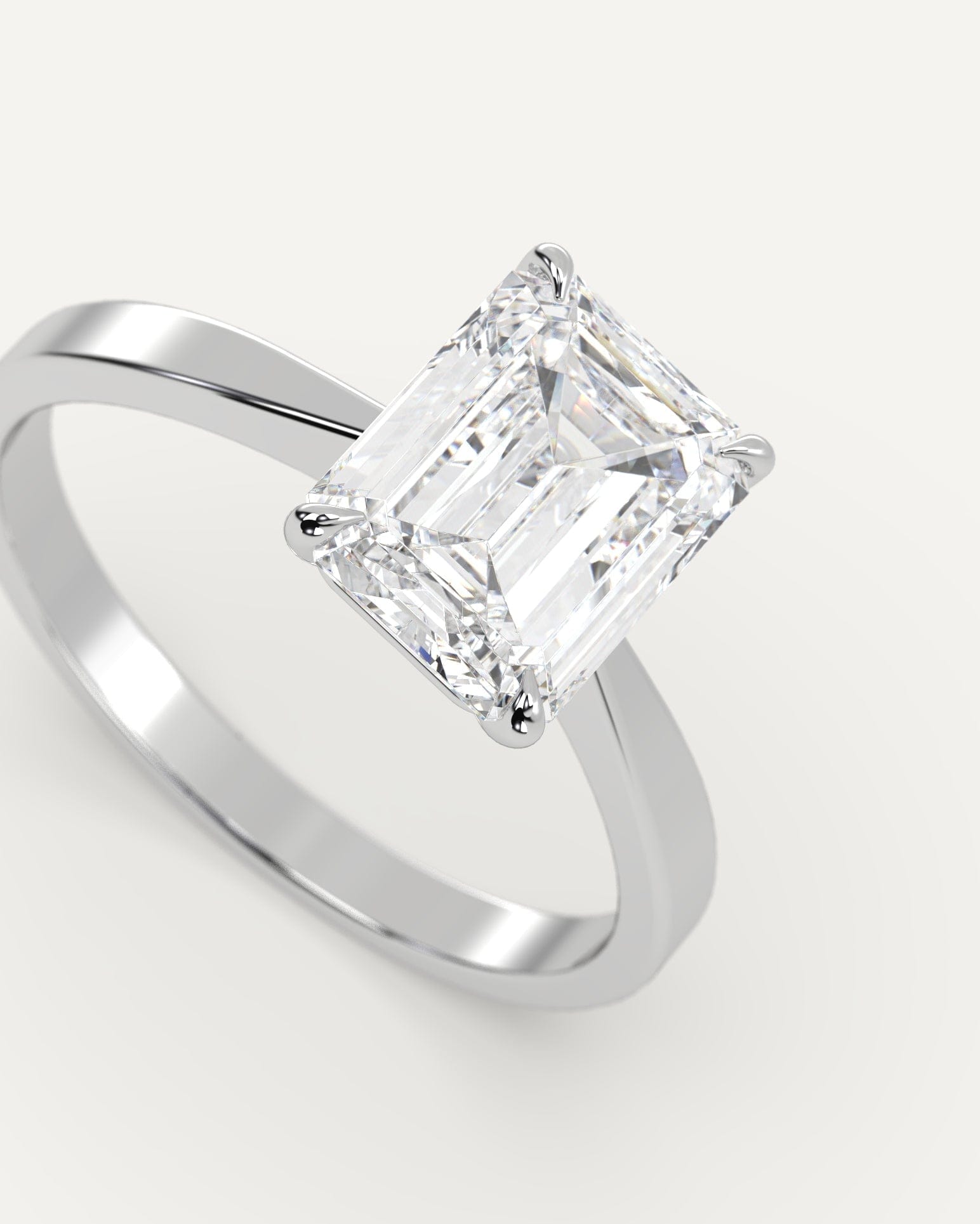 2 Carat Emerald Cut Diamond Ring - Elegant Solitaire Engagement Ring for Women, Perfect for Proposals, Weddings & Anniversaries | Ideal for Everyday Wear & Special Occasions