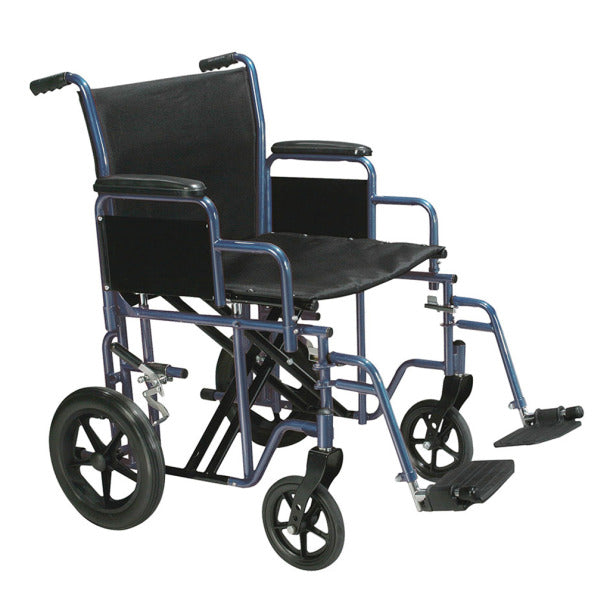 Heavy Duty Bariatric Transport Wheelchair with Swing Away Footrest - 500 lbs Weight Capacity for Elderly & Disabled - Ideal for Hospitals, Airports & Home Care