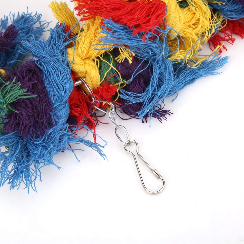 Colorful Cotton Rope with Bells - Hanging Bite Toy & Bird Swing for Small & Medium Birds | Preening Grooming Ropes for Parakeets, Cockatiels, Lovebirds | Cage Accessories & Enrichment Activity Toy