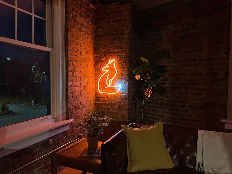Fox Neon Sign - Animal LED Light for Home, Bedroom & Living Room Decor with Dimmable Switch | Perfect for Wall Art, Party Decor & Gift Ideas