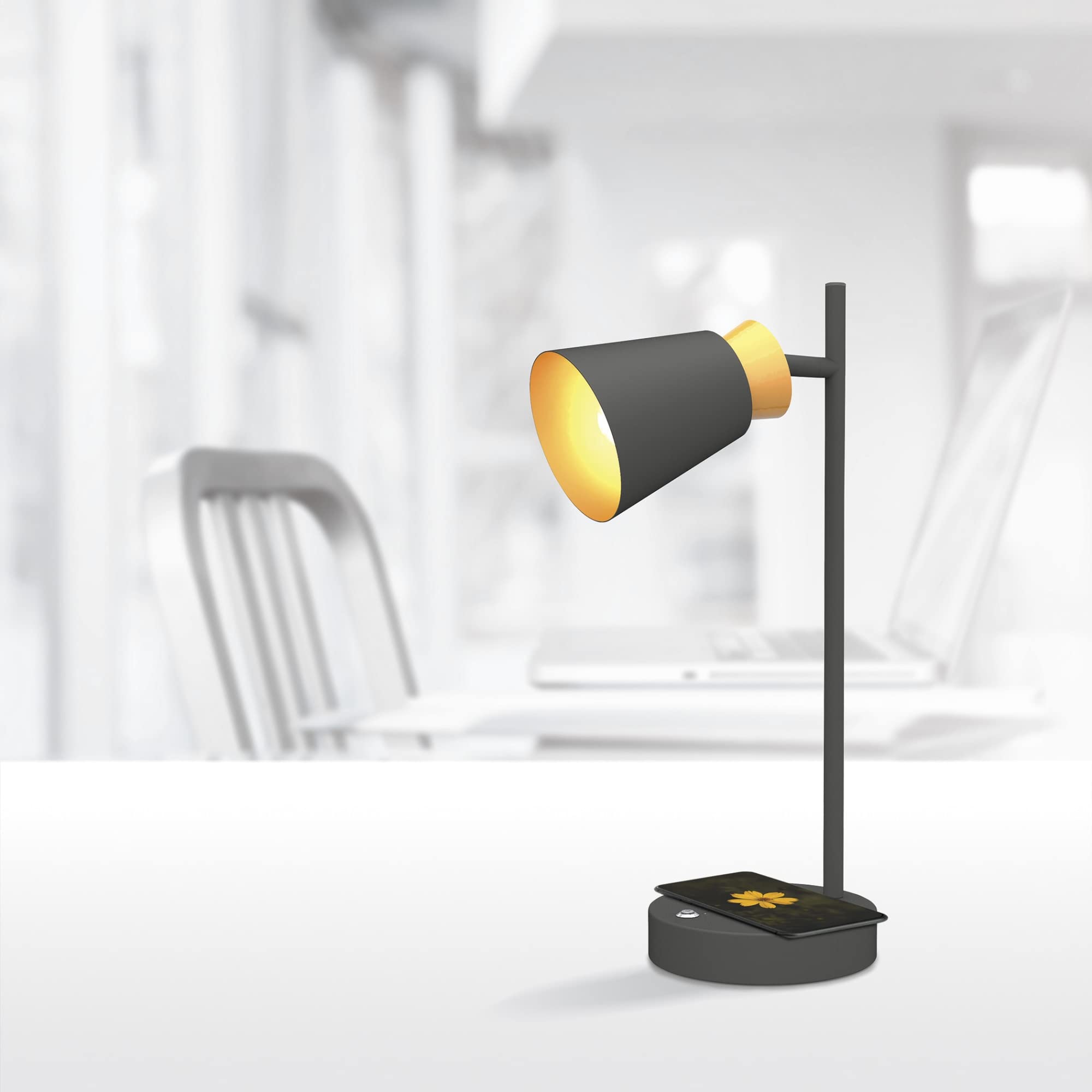 Realspace™ Vilara LED Desk Lamp with USB & Qi Wireless Charger - 16