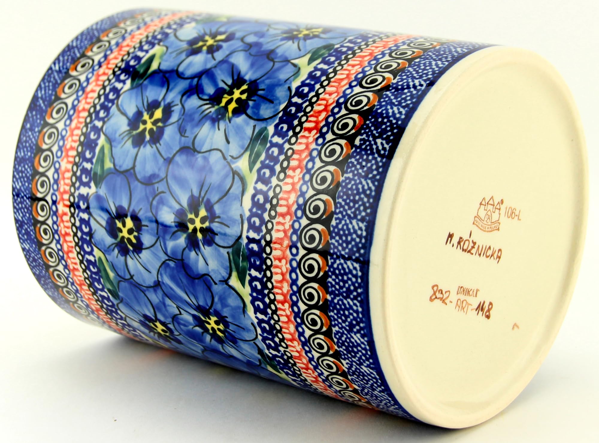 Authentic Polish Pottery Boleslawiec Ceramic Kitchen Utensil Holder - 7