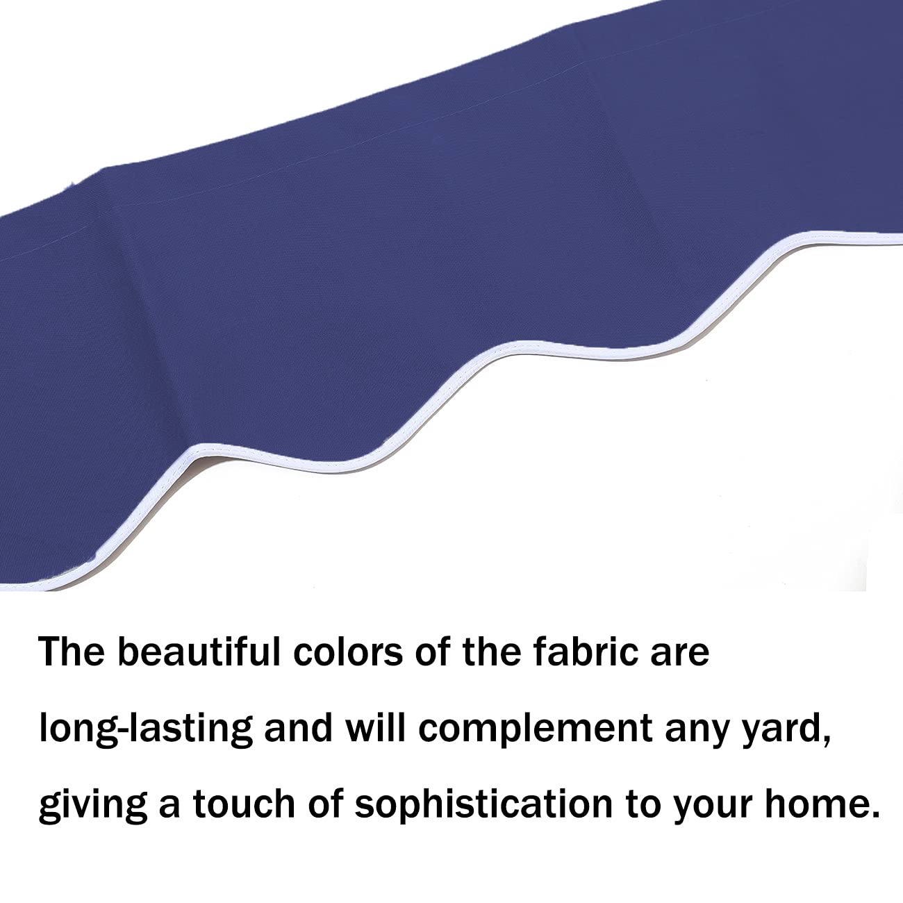 16' x 10' Retractable Patio Awning Replacement Fabric - Durable Waterproof Sunshade Canopy with Reinforced Edges - UV Resistant Outdoor Shade Cover for Deck, Garden, Poolside (Blue) - Perfect for Backyard Relaxation & Summer Outdoor Living