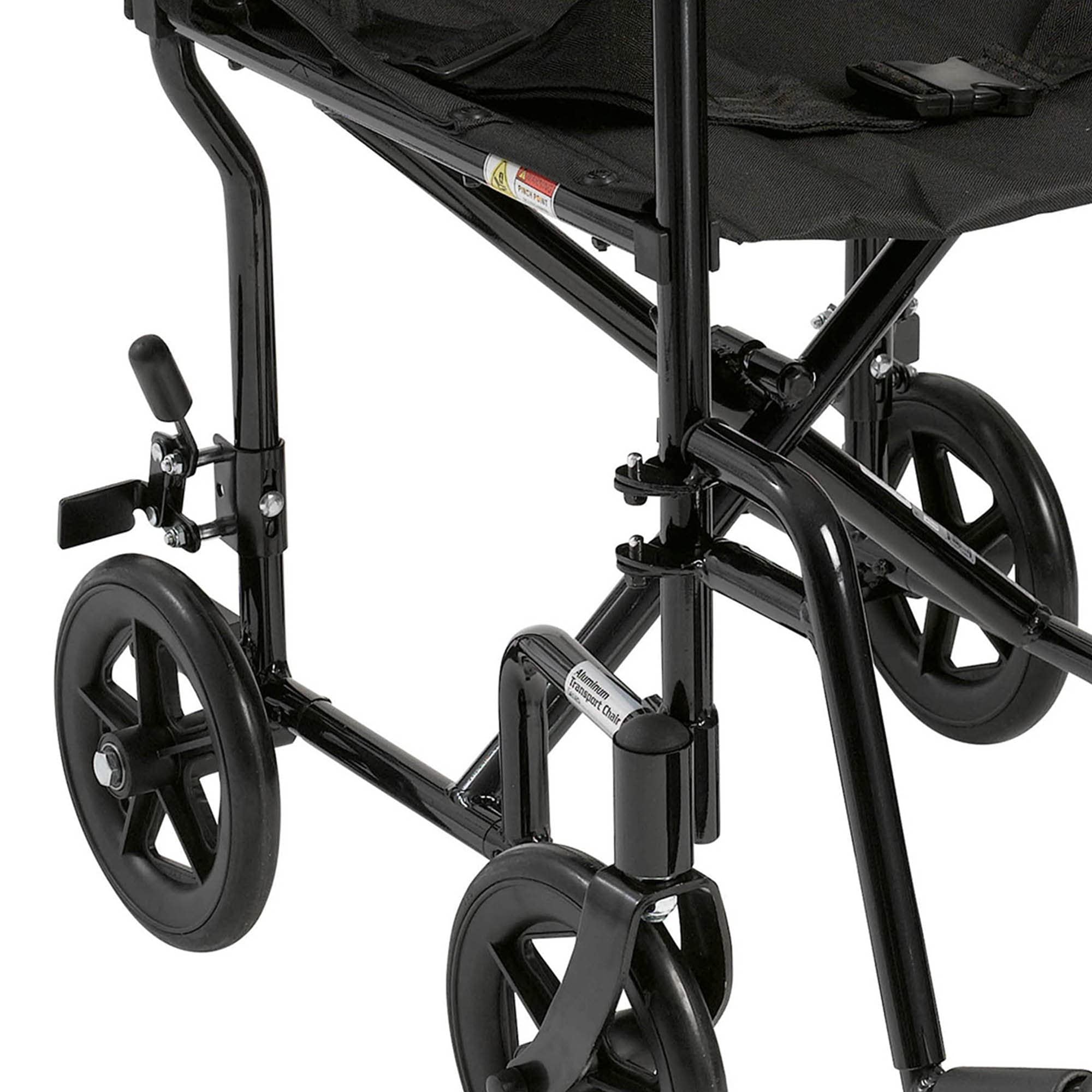 McKesson Lightweight Foldable Transport Chair for Adults - 300 lbs Weight Capacity, Black - Ideal for Travel, Doctor Visits & Outdoor Mobility