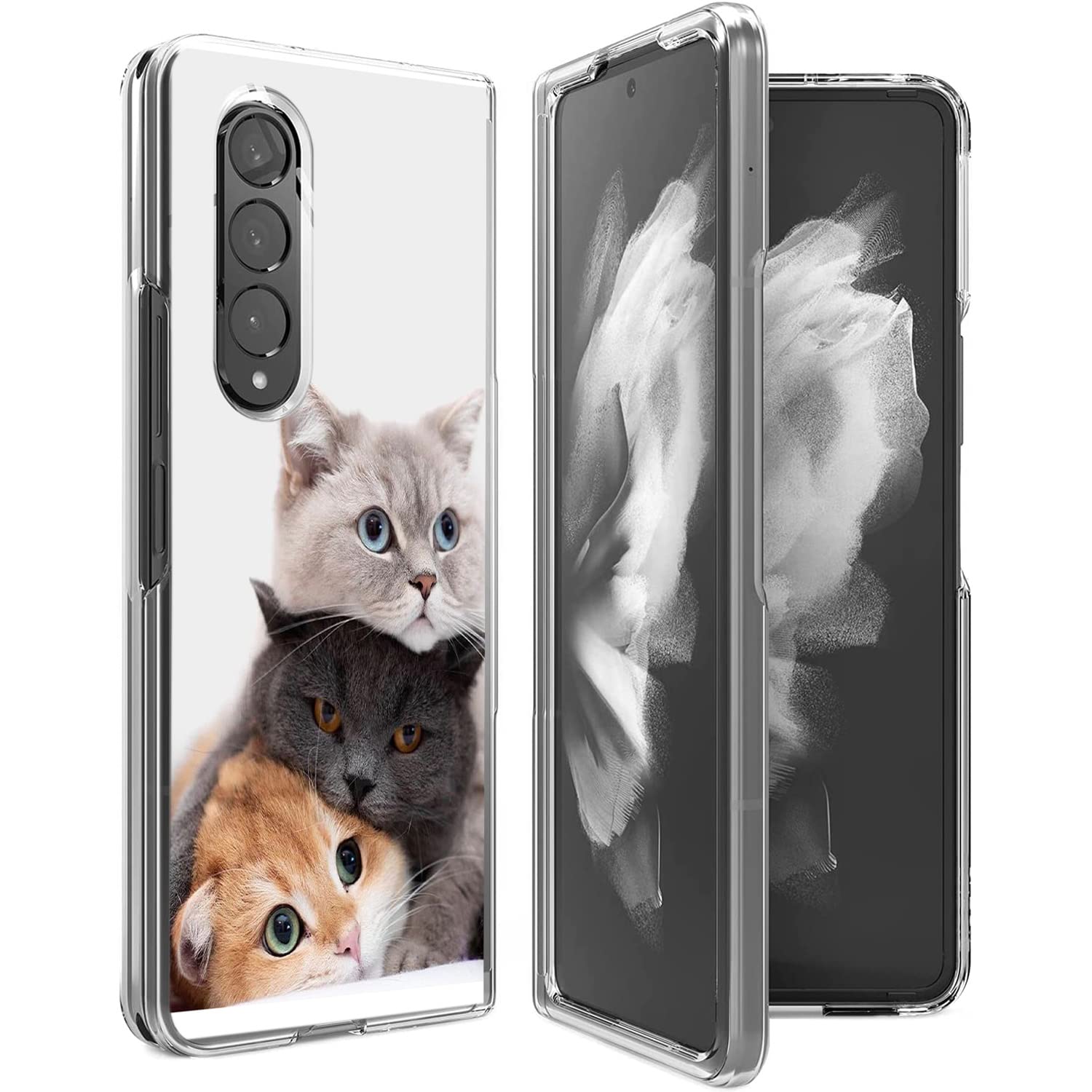 **Samsung Galaxy Z Fold 4 5G Case - Cute Brown Cat Design, Anti-Scratch & Shockproof Hard Protective Cover | Perfect for Work, Travel & Everyday Use**
