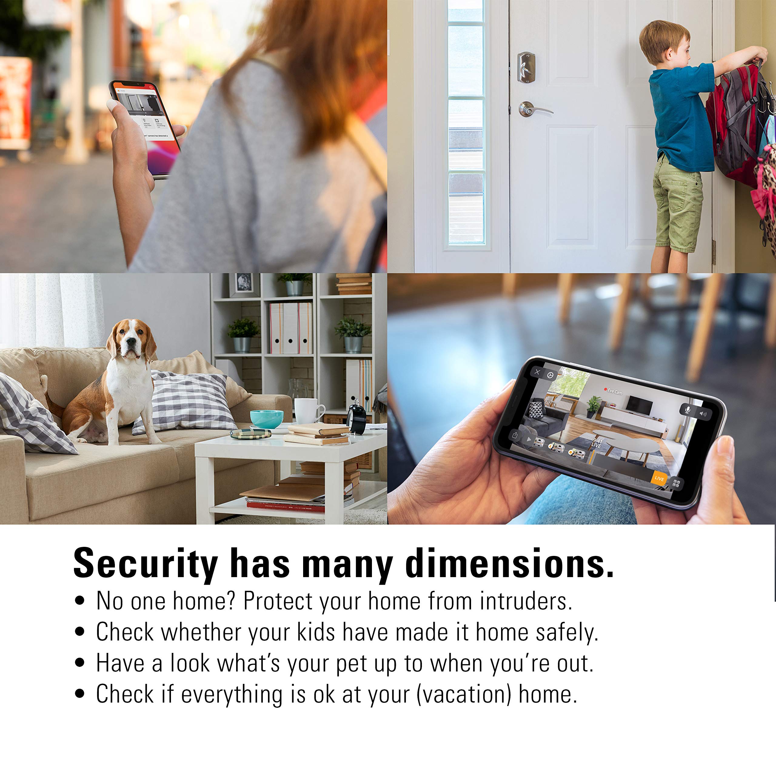 Eve Cam - Apple HomeKit Secure Indoor Camera with Motion Sensor, 2-Way Audio & Night Vision | Home Security Monitoring for iPhone, iPad & Apple Watch | Perfect for Baby, Pet & Home Surveillance