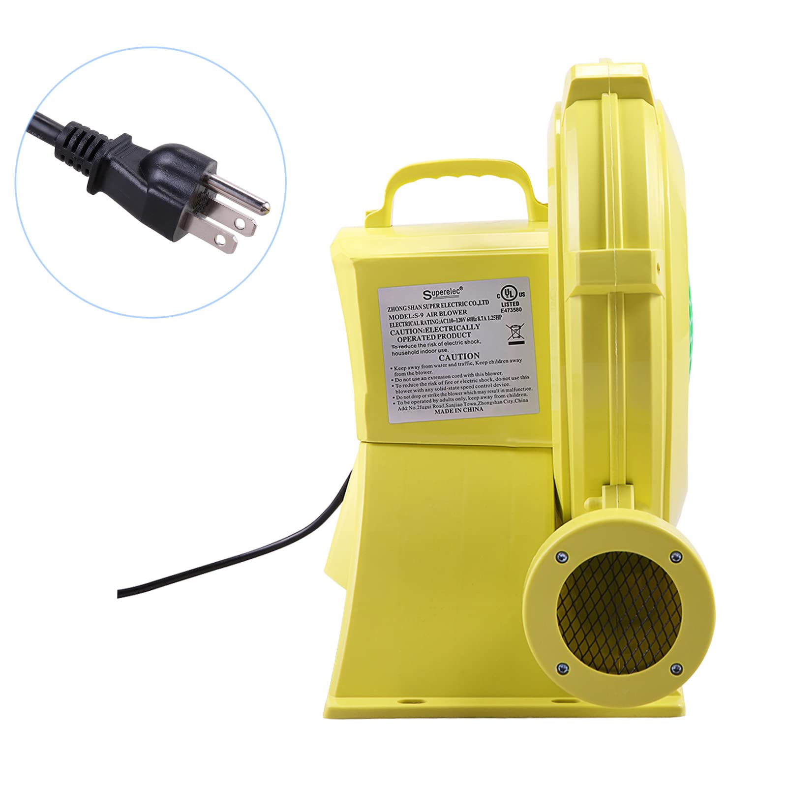 Inflatable Air Blower Pump for Bounce House, Bouncy Castle, Jump Slide, Air Sofa & Paint Booth - Portable Electric Fan for Inflatables - Perfect for Kids' Parties, Backyard Fun & Outdoor Events