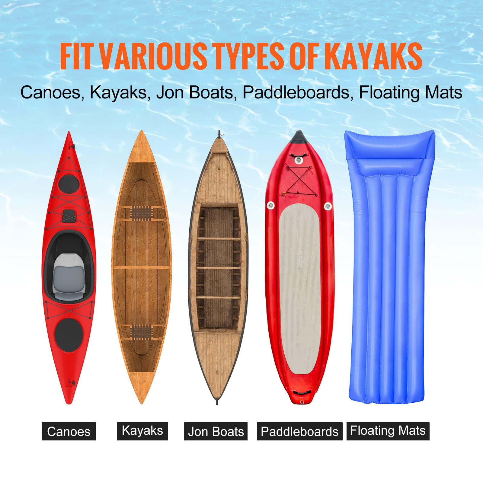 VEVOR Kayak and Canoe Cart with 10