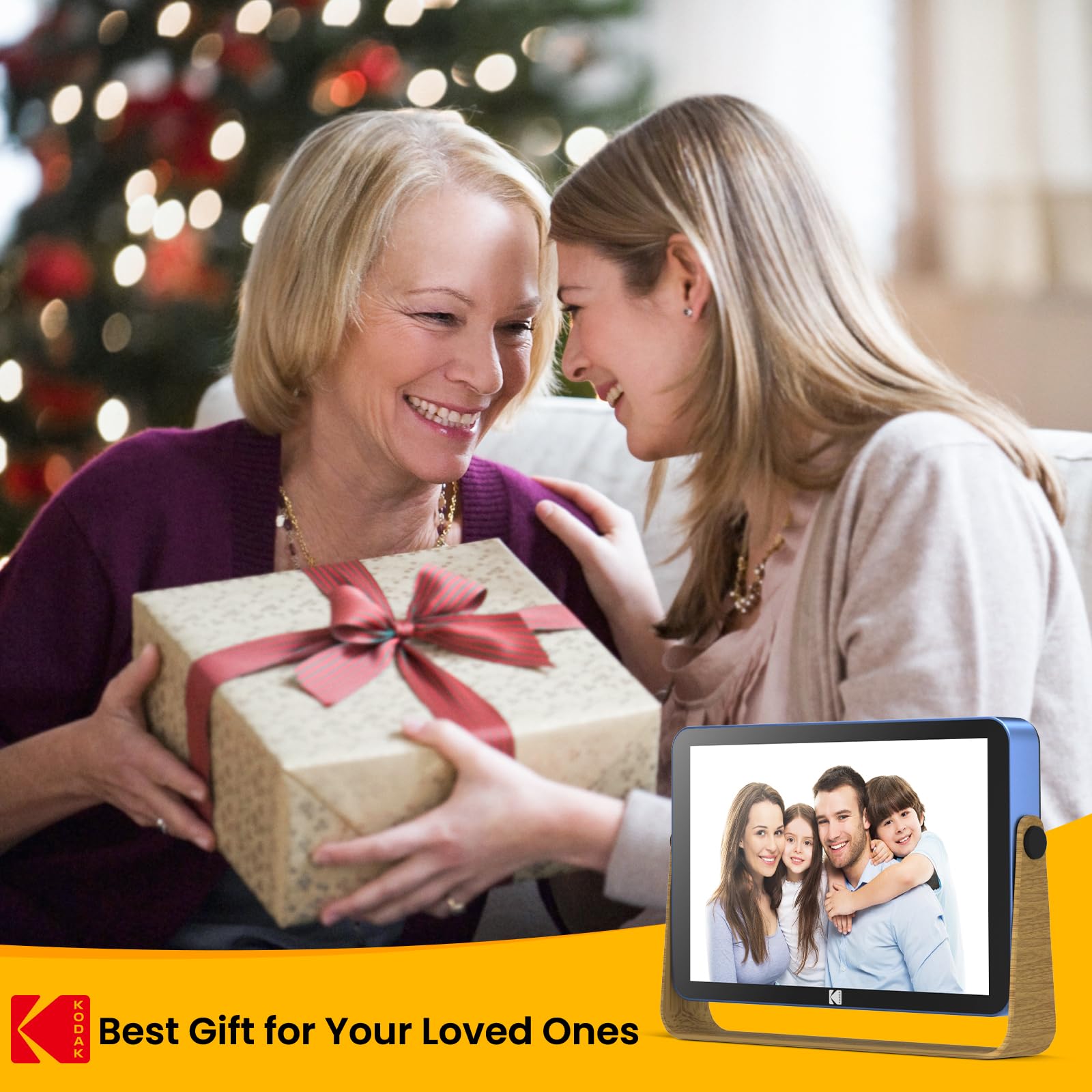KODAK 10.1 Inch WiFi Digital Photo Frame with 4000mAh Battery | 1920x1200 HD IPS Touch Screen | 16GB Built-in Memory | Auto-Rotate | KODAK App Compatible | Perfect Gift for Family & Friends | Blue - Ideal for Home Decor, Office Display, and Sharing Memories Digitally